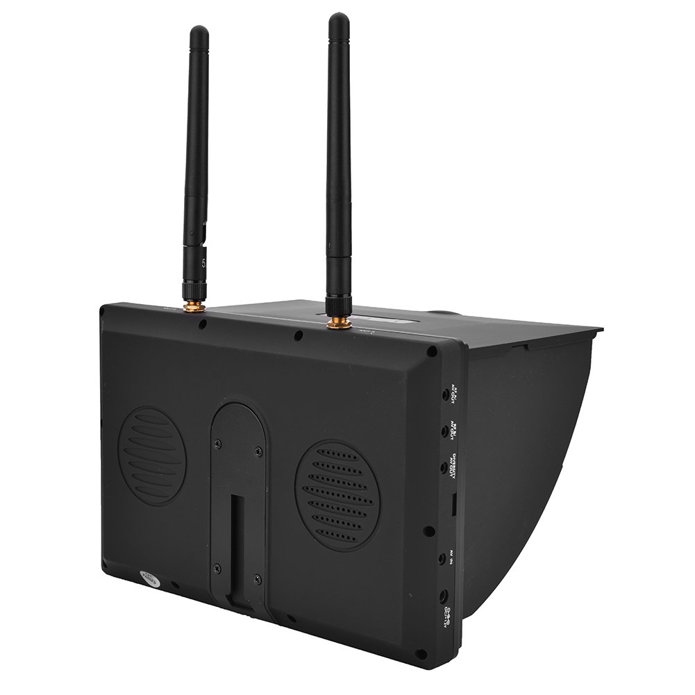 5.8GHz FPV Monitor with Dual Receiver - 7 Inch LCD Screen, 40 Channels, Wireless Receiver for FPV Drones & Quadcopters - Ideal for Racing, Aerial Photography, and Drone Training (140/120 Degree Viewing Angle)