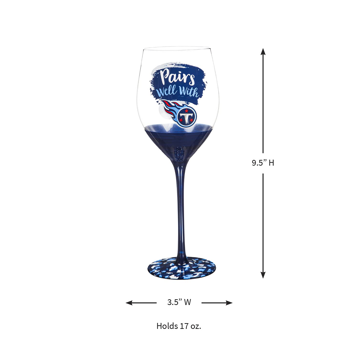 Tennessee Titans 17oz Stemware Glass Set - Officially Licensed NFL Team Sports America Barware - Perfect for Game Day Parties, Home Bars, and Sports Fan Gifts