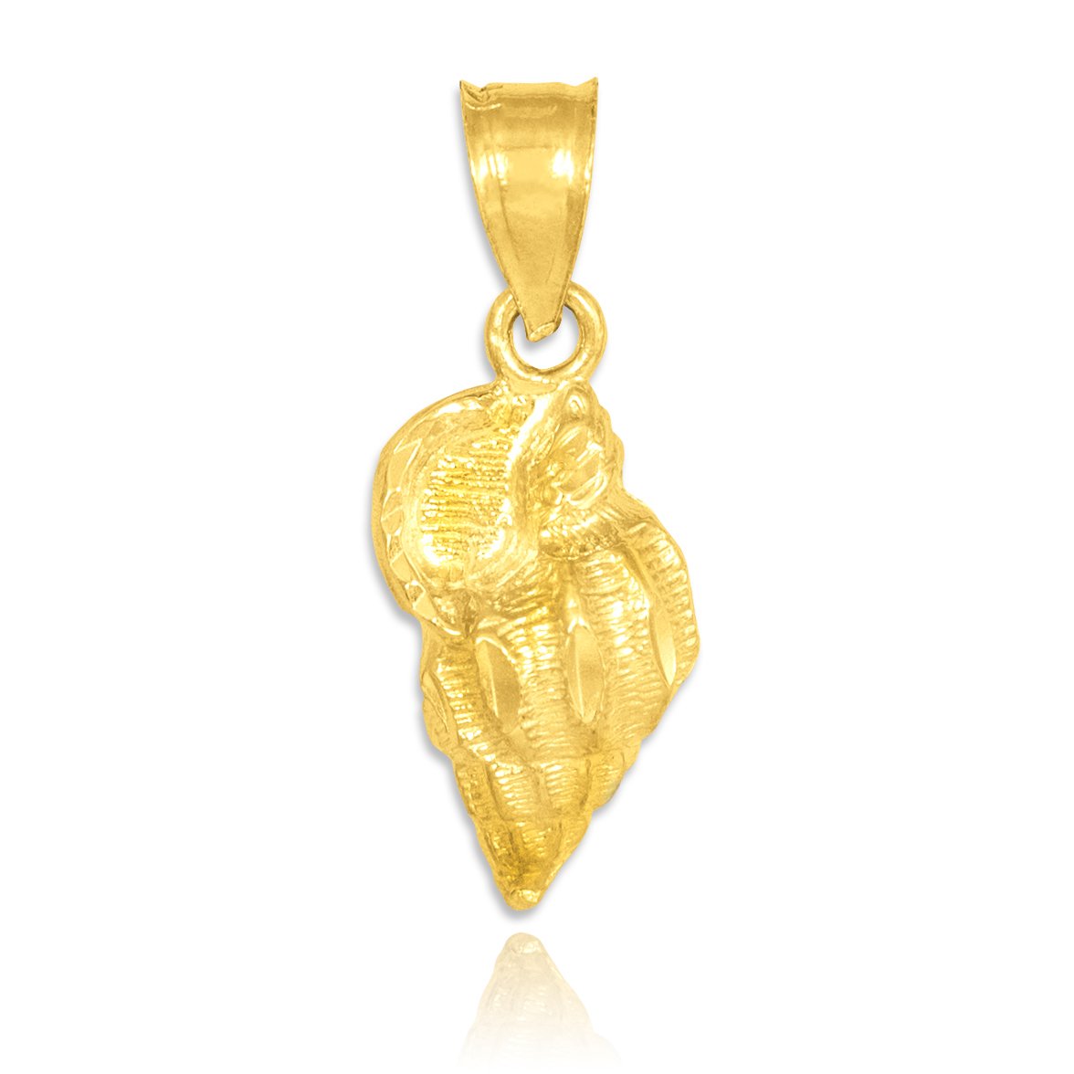 10K Yellow Gold Seashell Pendant Necklace for Beach Lovers
