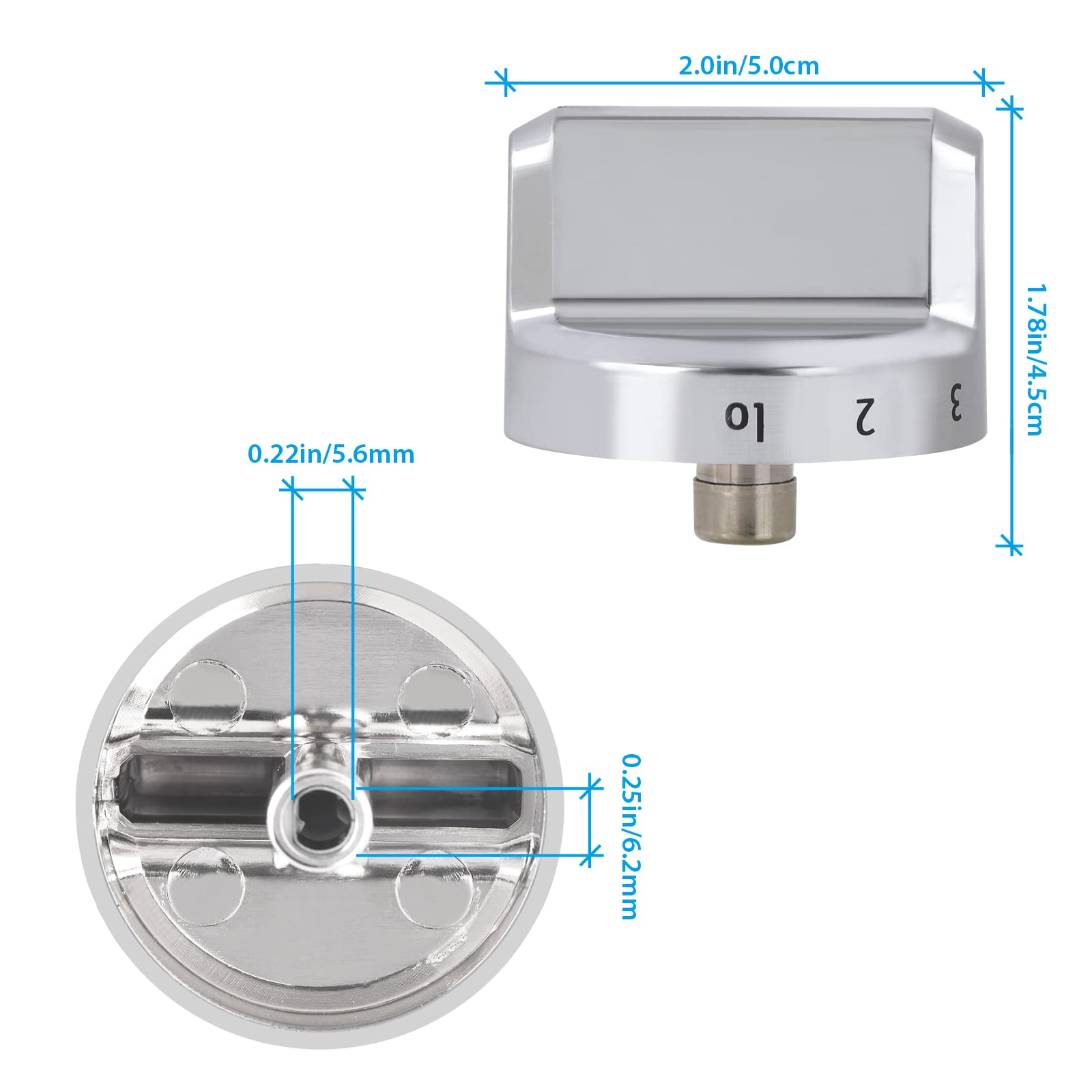 Premium 5304502763 Stove Knob Replacements - 5 Pack | Compatible with Frigidaire Gas Stove & Range Oven Knobs | Durable Stainless Steel Protection Ring | Replacement for AP5984069 | Ideal for Kitchen Upgrades & Appliance Repair