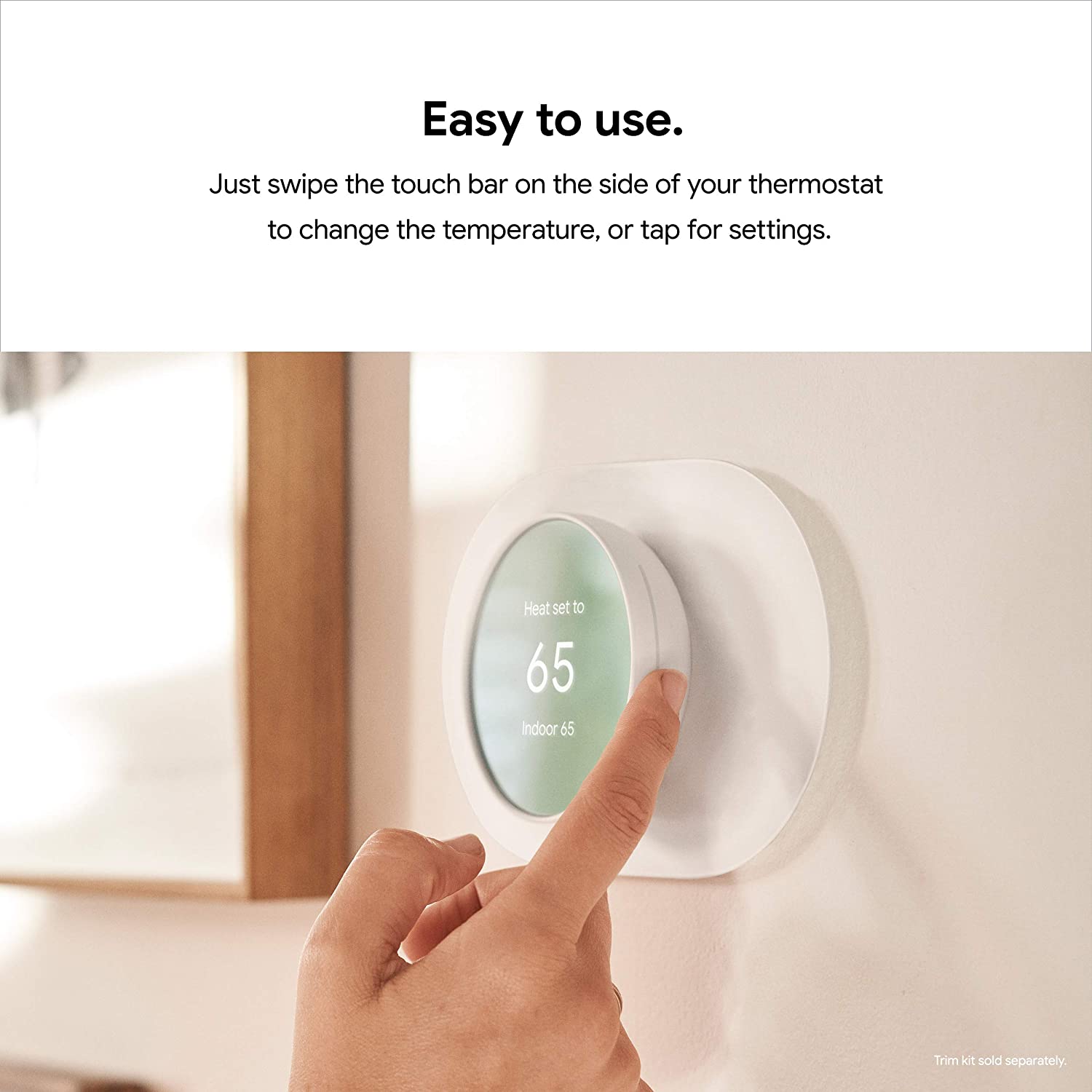 Google Nest Smart Programmable WiFi Thermostat GA01334-US - Snow White | Energy Saving Smart Home Device for Temperature Control in Living Room, Bedroom & Office