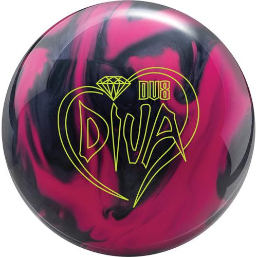 DV8 Diamond Diva Hybrid Bowling Ball - Pink/Black Diamond Pattern | Perfect for League Play & Tournament Performance