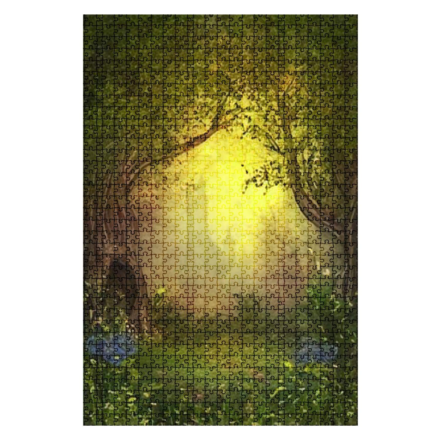 1000-Piece Wooden Jigsaw Puzzle - Magical Fairy Forest with 3D Castle - Fun & Challenging Board Game for Adults & Kids - DIY Educational Toy & Home Decor Gift (Perfect for Family Game Nights, Birthday Presents, and Stress Relief Activities)