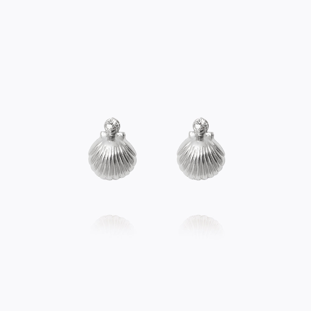 Elegant Petite Shell Earrings with Crystal Accents - Perfect for Beach Weddings, Summer Parties & Boho Fashion