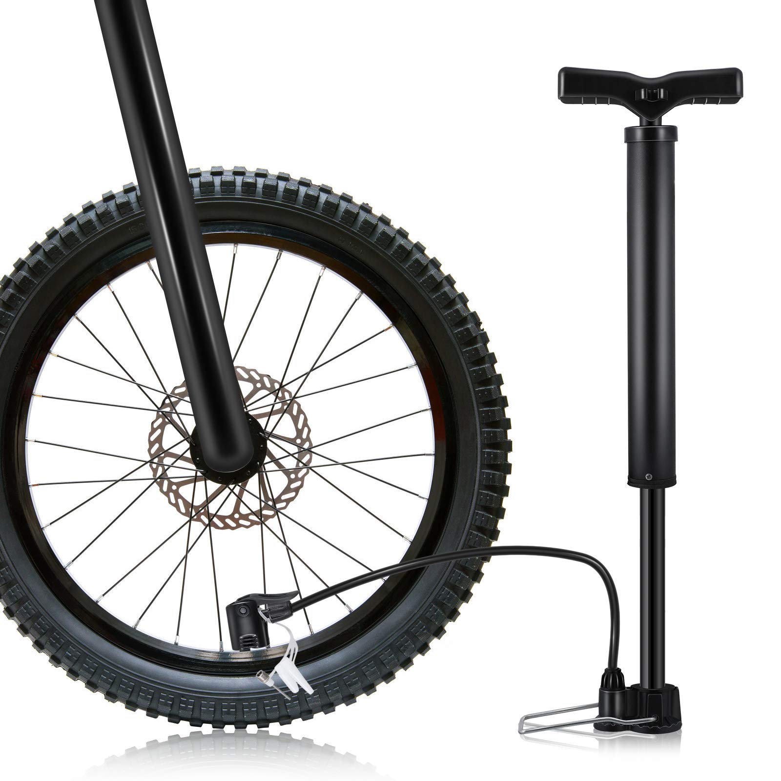 Portable Mini Bike Floor Pump - High Pressure Bicycle Tire Inflator for Road & Mountain Bikes - Compact Cycling Accessory (Black) - Perfect for Home, Garage & On-the-Go Bike Maintenance