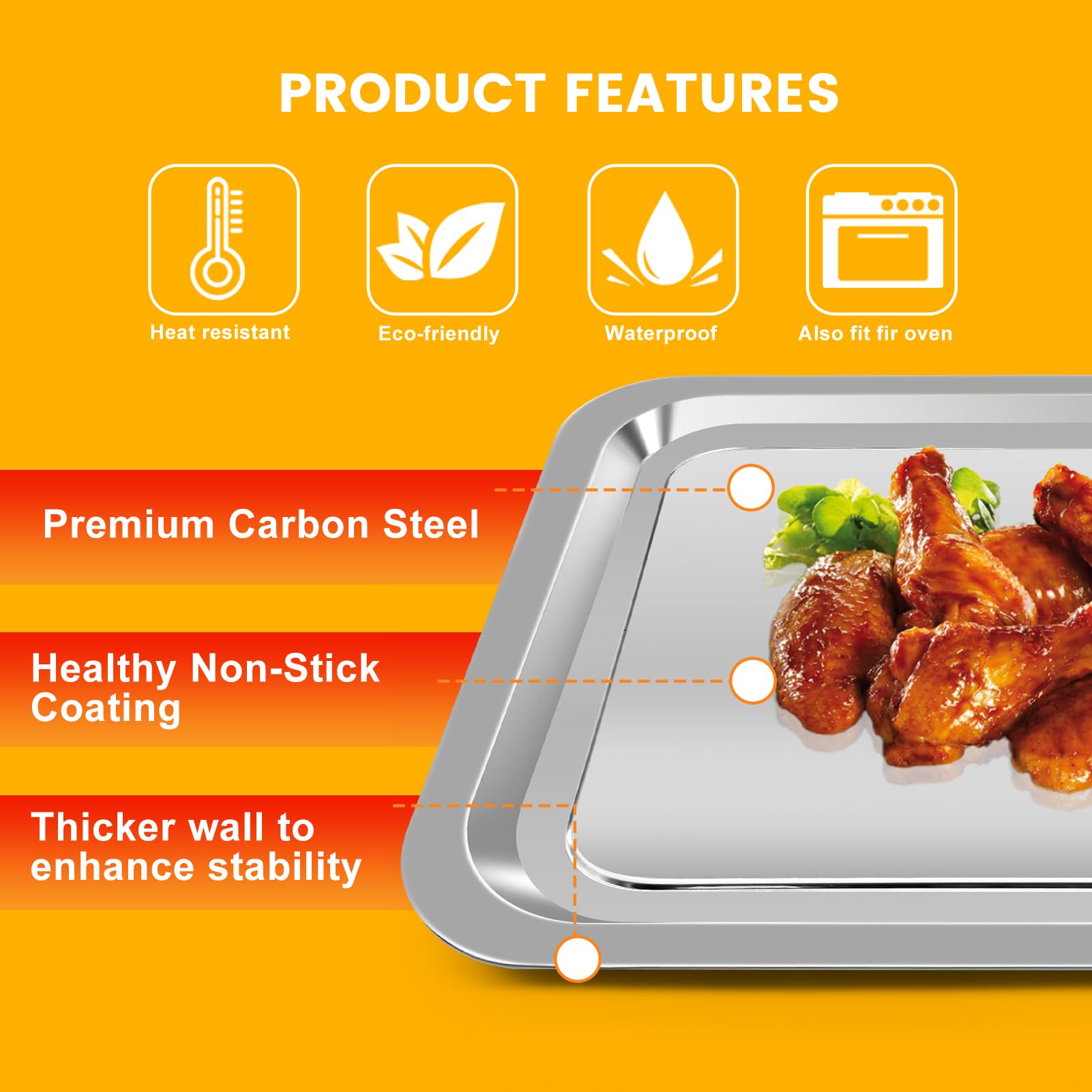 GXF Air Fryer Accessories - 12''×10'' Stainless Steel Grill Pan & Crisper Plate Replacement for Emeril Lagasse Everyday 360 Air Fryer (Not Compatible with French Door Model) | Perfect for Grilling, Roasting & Crisping Meats, Vegetables & Snacks