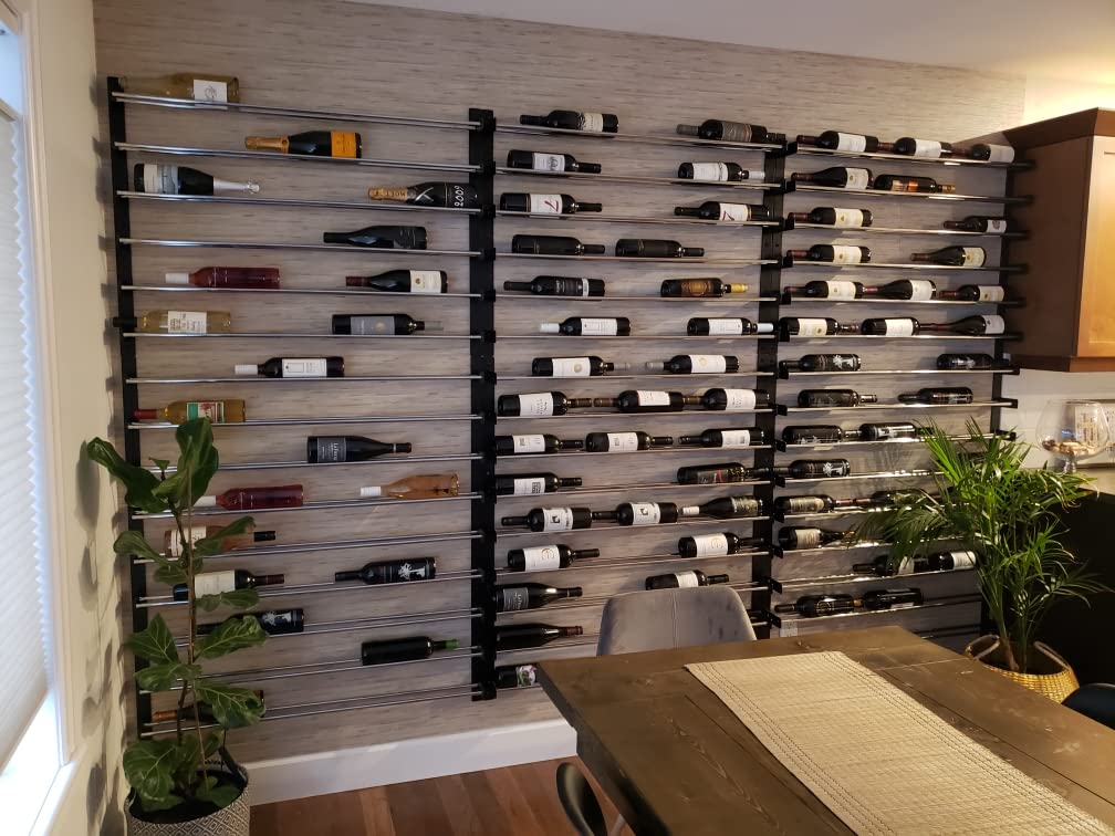 VintageView Evolution 30 3C Modern Label Forward Wine Rack - Holds 18 Bottles, Matte Black Finish - Perfect for Home Bars, Dining Rooms & Wine Cellars