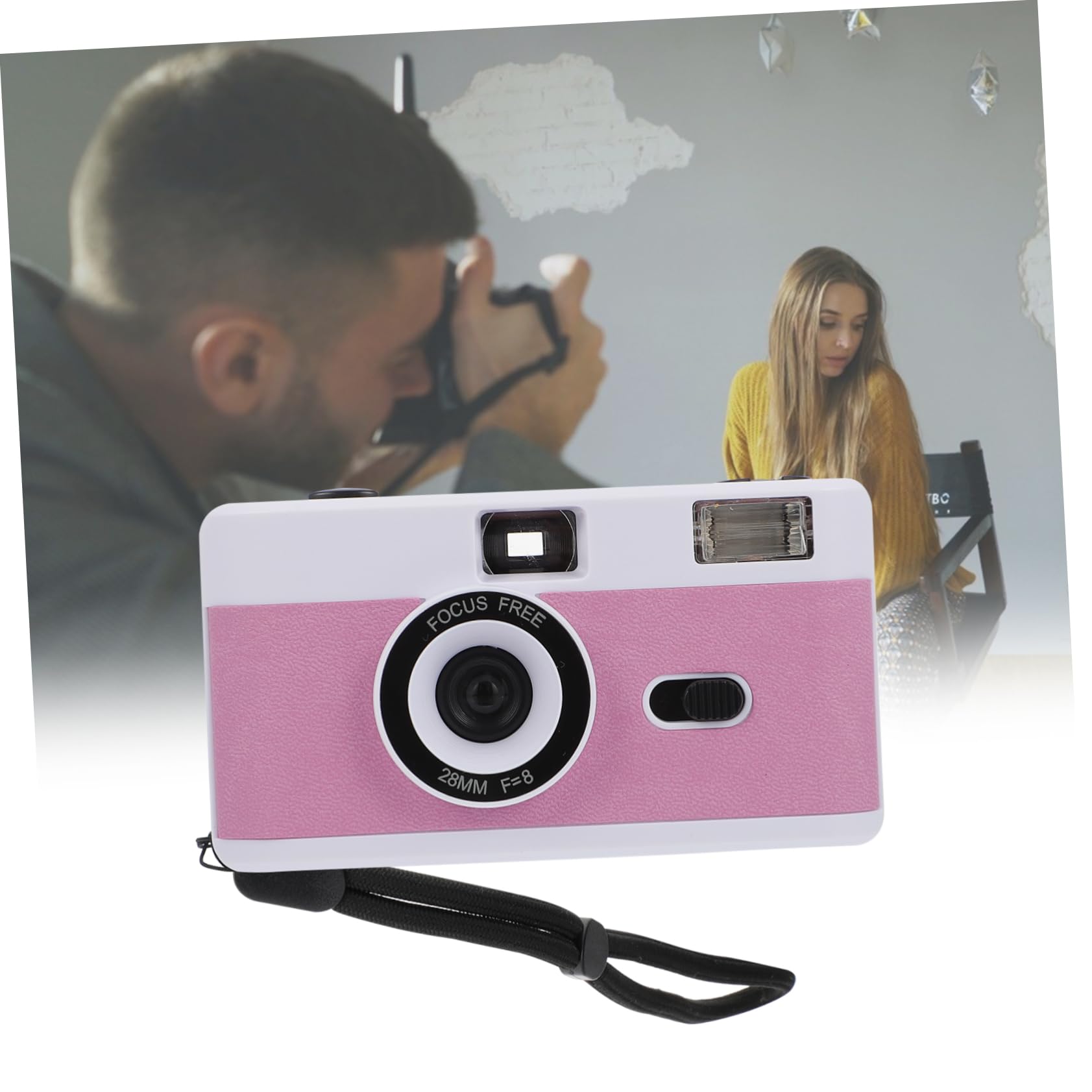 OSALADI 4 Pack Retro Film Camera Set - Vintage Mini Travel Camera with Built-in Flash, Reusable Plastic Film Camera (White) - Perfect for Travel Photography, Street Shots & Vintage Style Photography