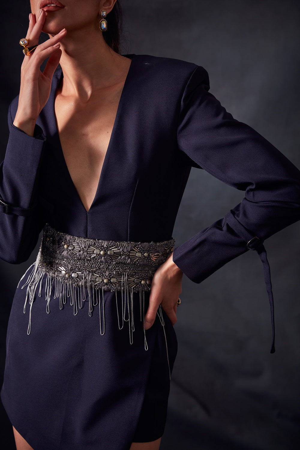 Elegant Midnight Blue Dress for Women - Perfect for Evening Parties, Date Nights & Special Occasions