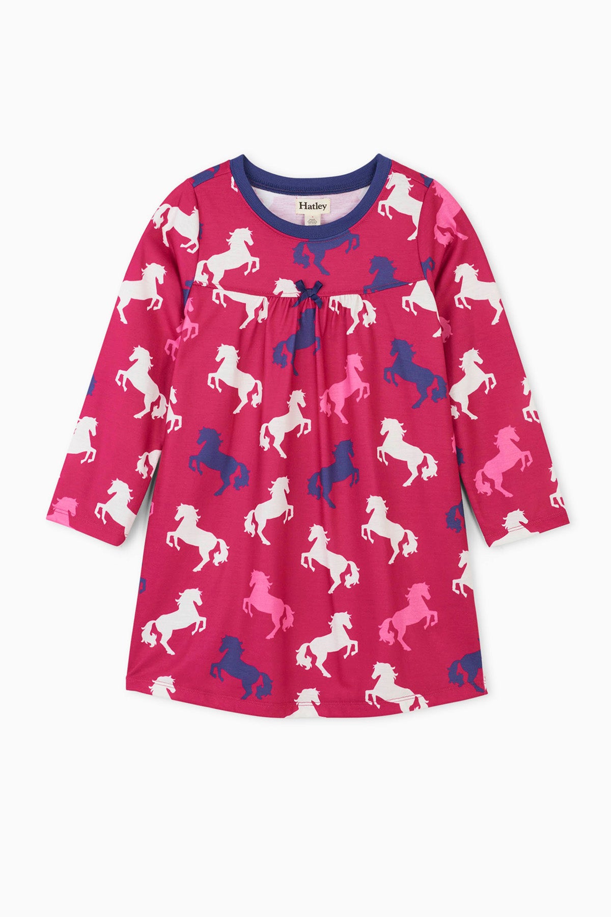 Hatley Playful Horses Girls Nightgown - Soft Cotton Pajama Dress for Toddlers & Kids - Cute Horse Print Sleepwear for Bedtime & Sleepovers