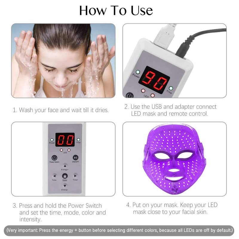 Best LED Rejuvenation Mask Therapy - Anti-Aging LED Light Face Mask for Skin Care | At-Home PDT Phototherapy Treatment for Wrinkles & Acne