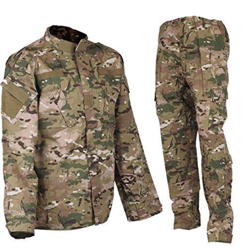 Tactical BDU Combat Pants & Jacket Set - 65% Polyester 35% Cotton Ripstop Fabric - Military Uniform, Outdoor Hunting, Airsoft, Paintball Gear