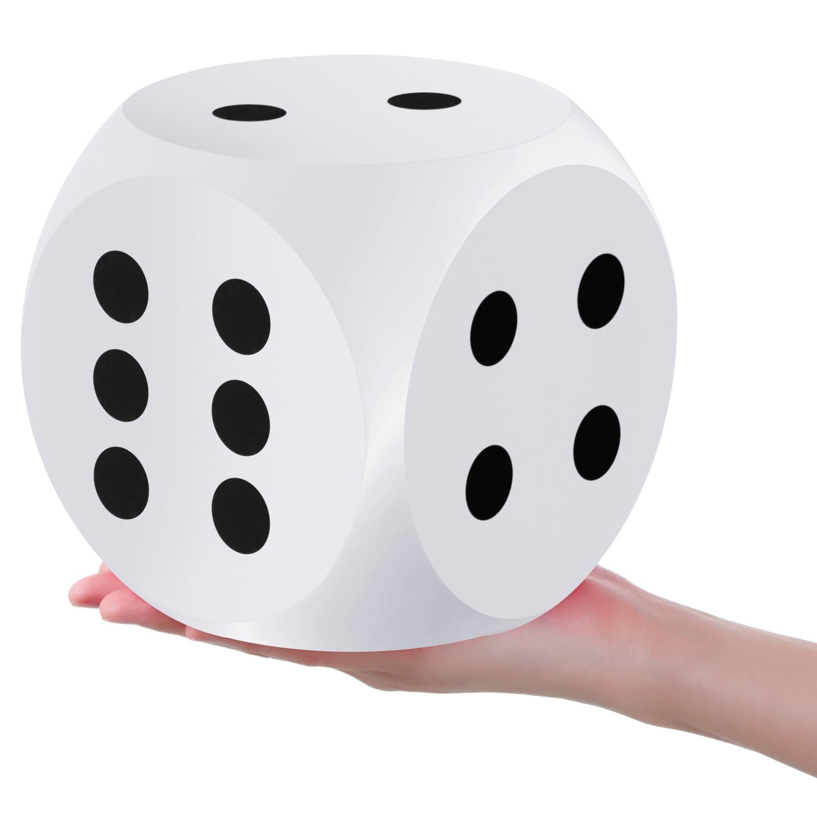 Shappy 6 Inch Soft Foam Dice - Large Educational Toy for Kids, Fun Game Night Accessories, Giant Decorative EVA Foam Cube for Learning, Party Games & Classroom Activities (White, 1 Piece) - Perfect for Family Game Nights, Math Learning, and DIY Decorations