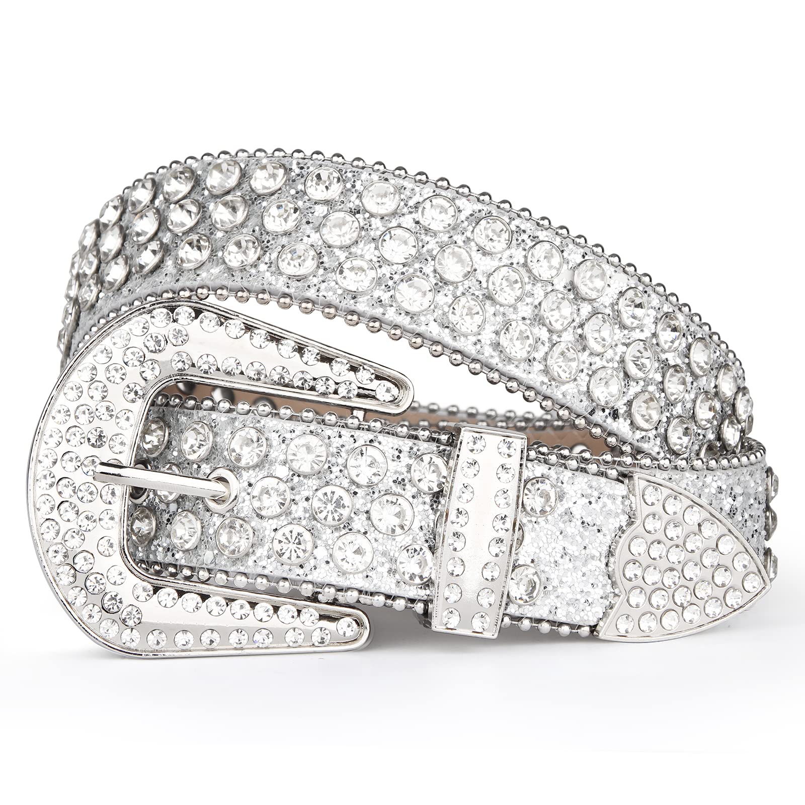 Women's & Men's Rhinestone Western Belts - Sparkling Cowgirl/ Cowboy Bling Belt with Diamond Studs for Jeans | Perfect for Country Concerts, Rodeos & Western Fashion Outfits