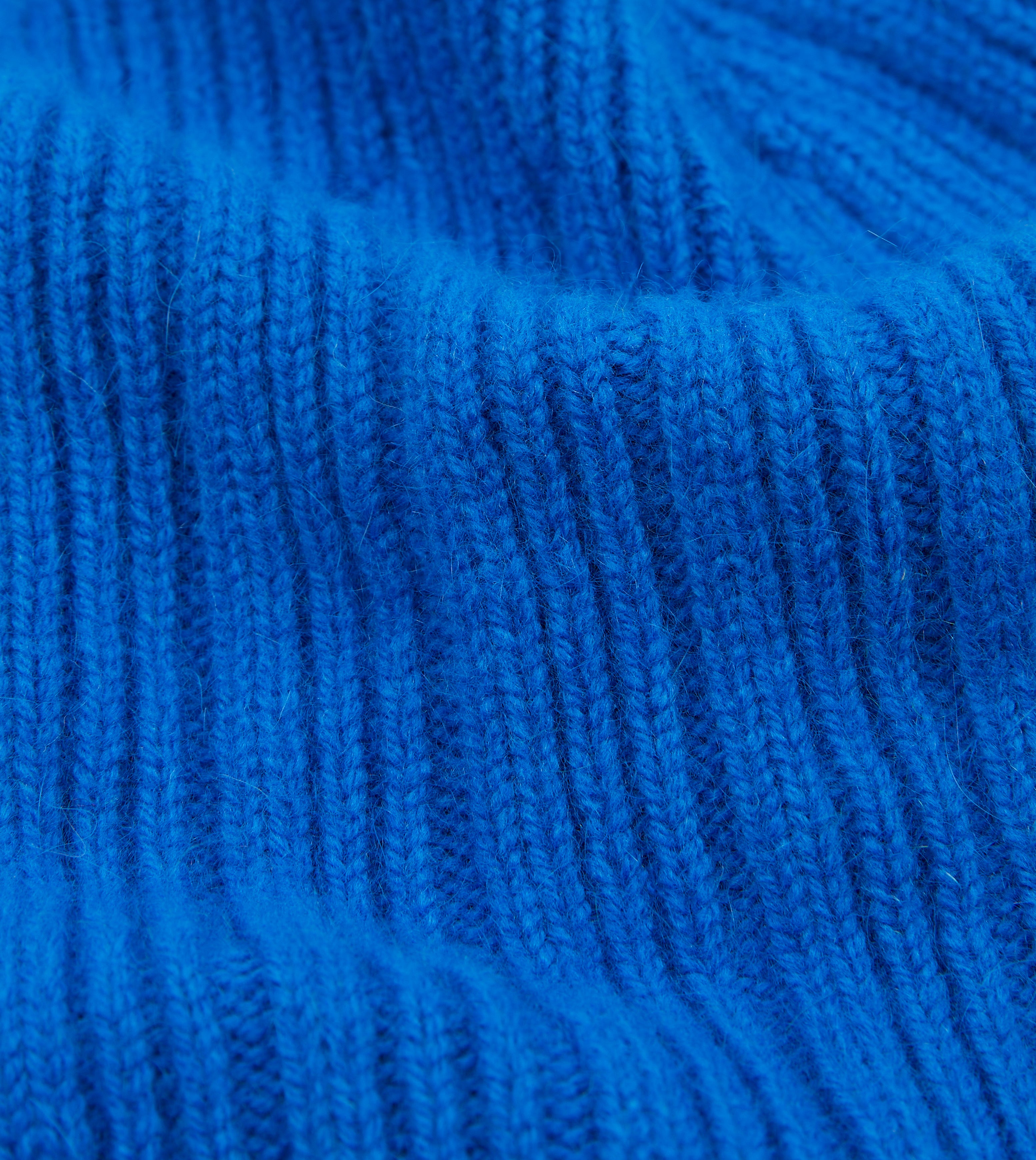 Blue Angora Lambswool Ribbed Knit Cap - Soft Winter Beanie for Women & Men - Cozy Cold Weather Accessory for Skiing, Hiking and Outdoor Activities