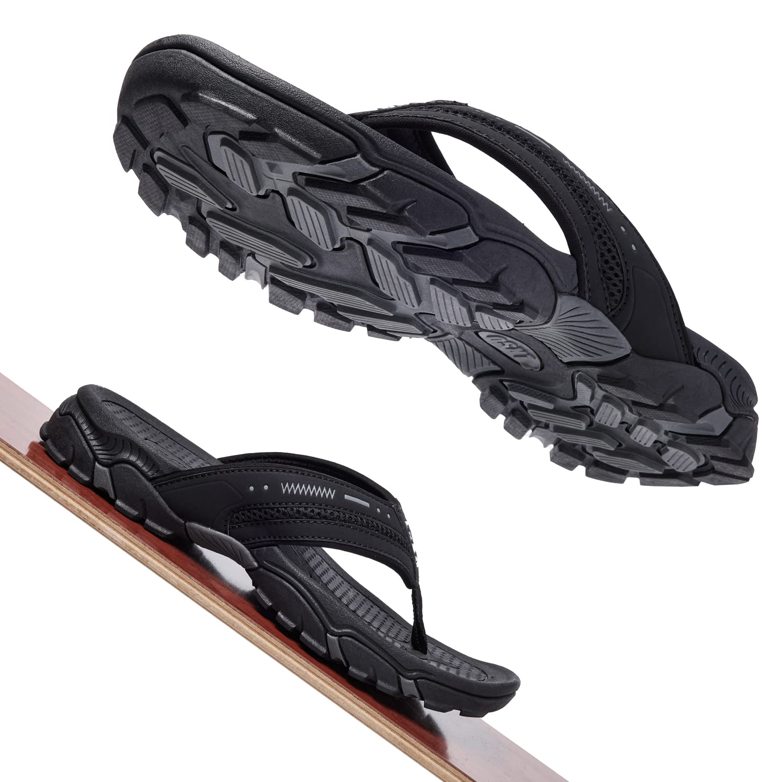 **Men's Comfortable Flip Flops with Arch Support - Waterproof Beach Sandals, Shower Slippers for Pool, Gym & Outdoor Activities**