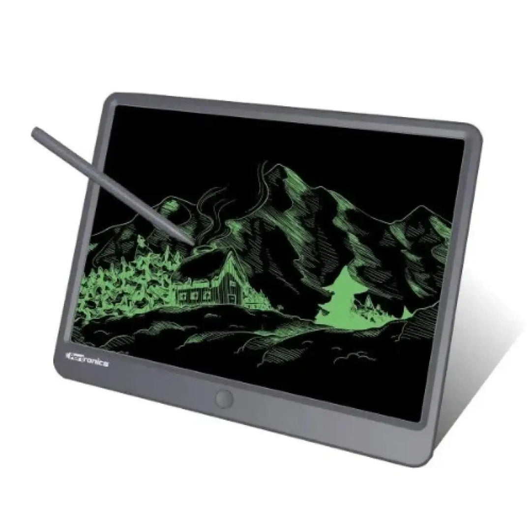 Green Lion LCD Digital Writing Pad - 8.5 Inch Reusable Notepad with Stylus, Erase Button & Universal Compatibility for Kids & Adults - Perfect for Notes, Sketches & Shopping Lists (Gray)