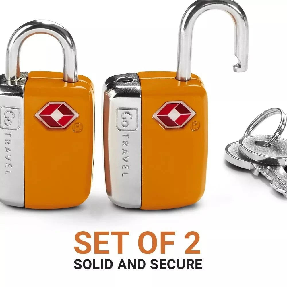 TSA Approved Go Travel Key Lock Twin Padlocks - Secure Luggage for Air Travel & Backpacking