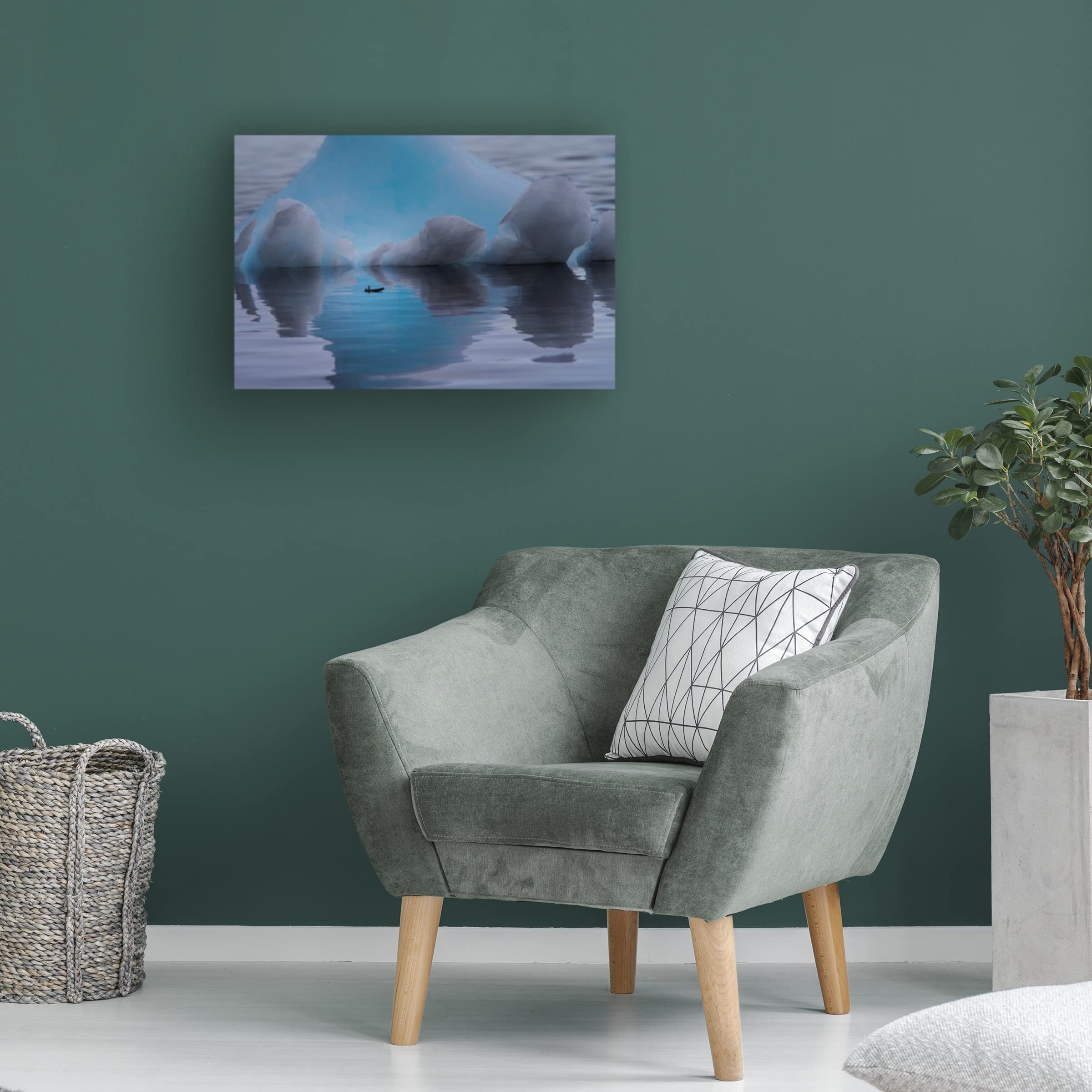 Trademark Fine Art 'Petals Of Ice' Canvas Wall Art by John Mei Zhong - Elegant Floral Painting for Living Room, Bedroom & Office Decor