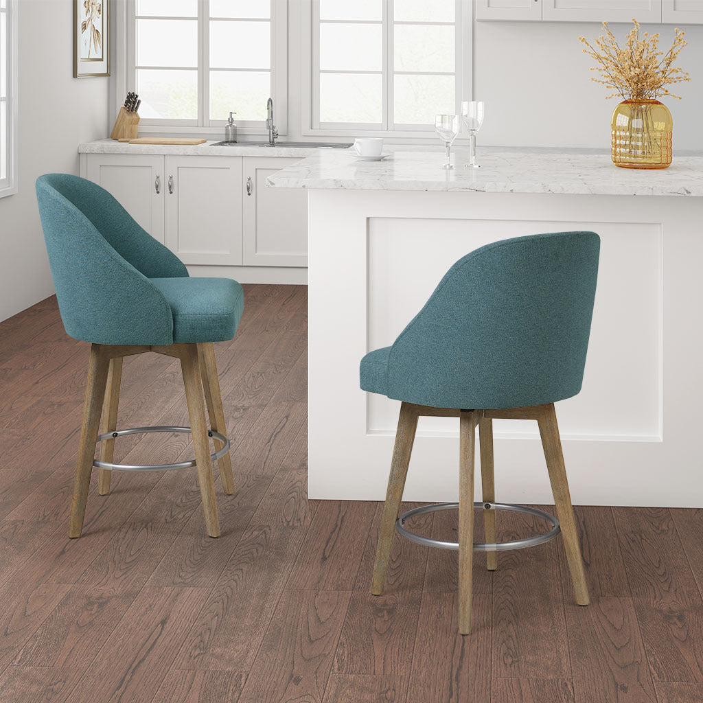 Swivel Bar Stool - Adjustable Height Counter Stool with 360° Rotation, Padded Seat & Sturdy Metal Base - Perfect for Kitchen Islands, Breakfast Bars & Home Bars