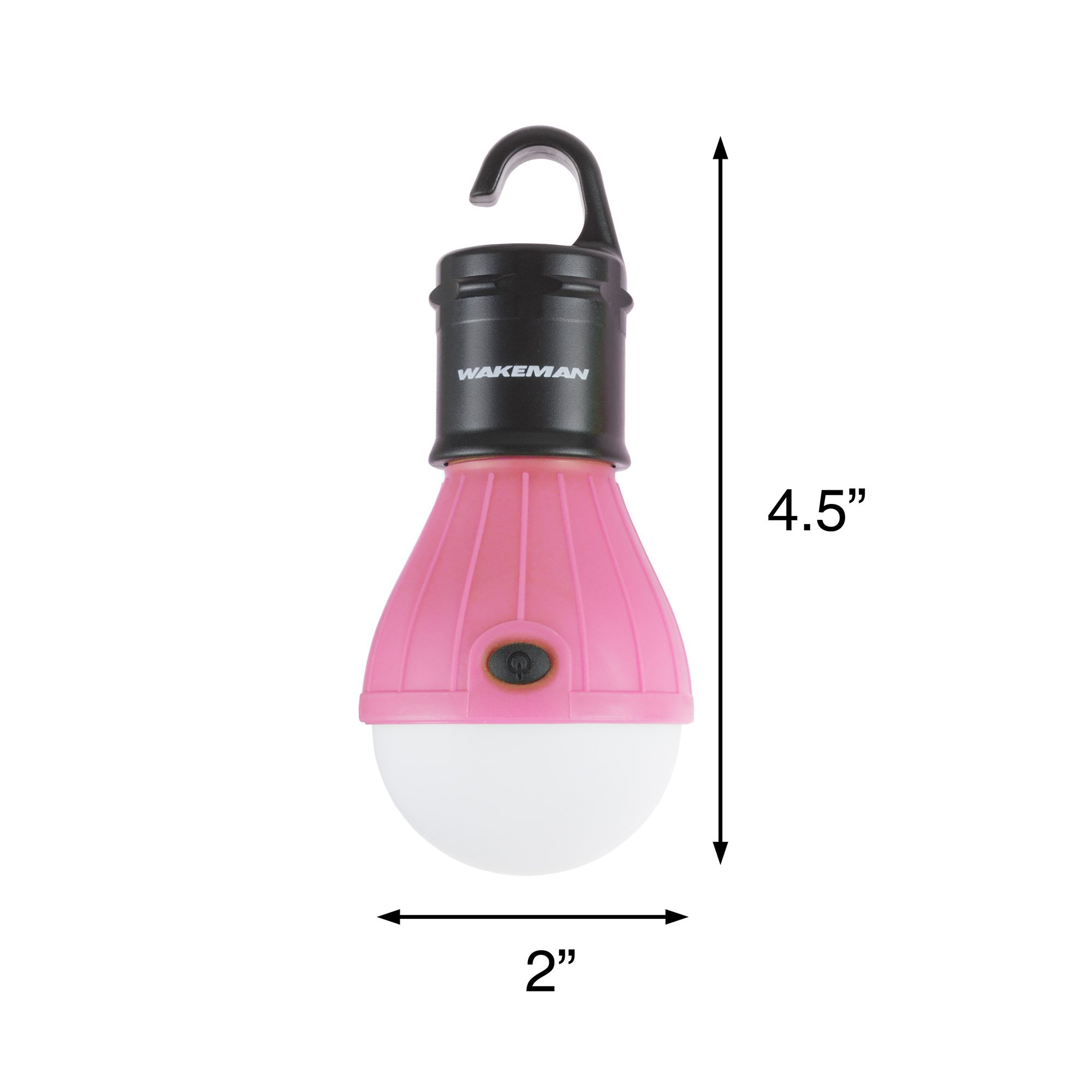 Wakeman Portable LED Light Bulb 2 Pack - Outdoor Pink Hanging Lights for Camping, Patio, Garden & Backyard Decor (75-CL1022)