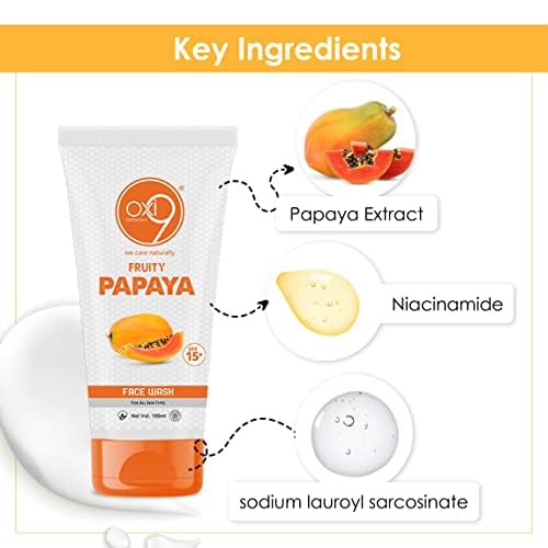 PP Fruity Papaya Face Wash 100ml - Gentle Cleanser for Acne & Oily Skin | Paraben & Sulfate Free | Vegan & Cruelty-Free | Perfect for Daily Skincare Routine & Travel
