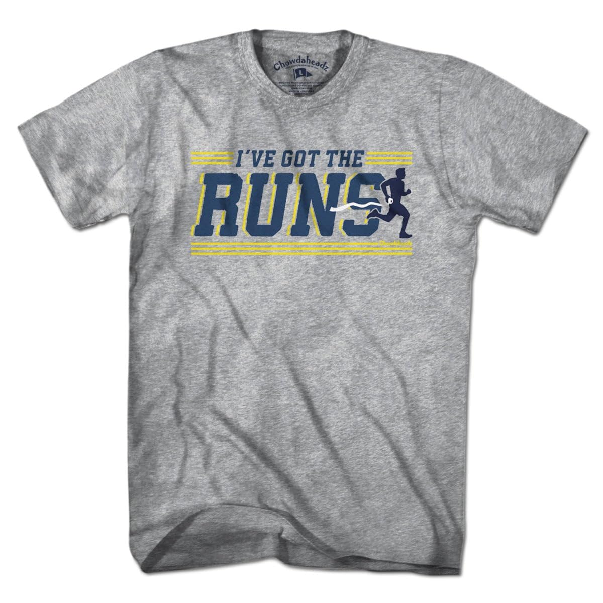 Chowdaheadz I've Got The Runs Vintage T-Shirt - Soft Unisex Cotton Blend Tee for Running, Jogging & Gym Workouts