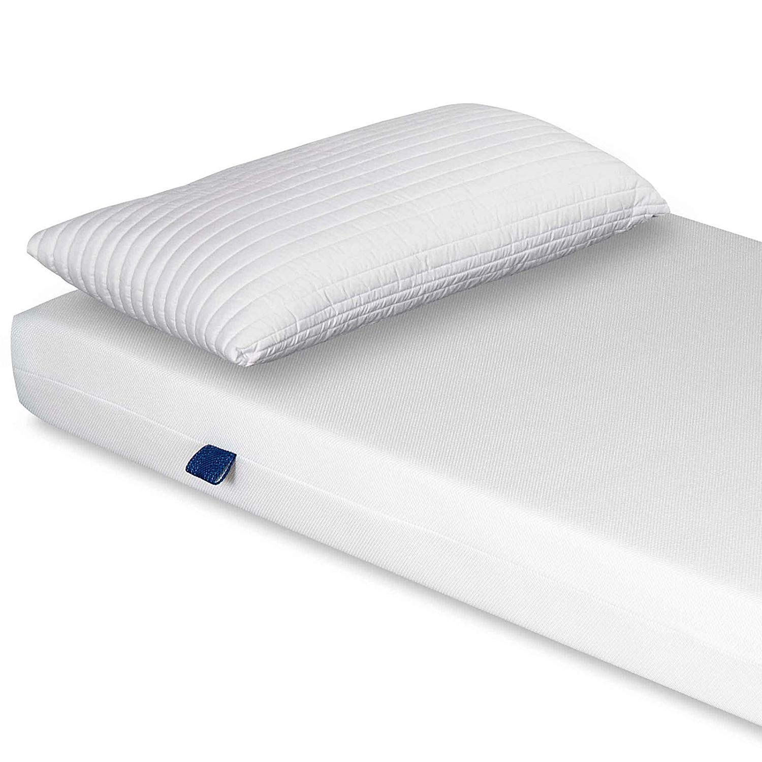 EvergreenWeb - 15cm High Density Foam Mattress 85x195cm with Free Viscoelastic Pillow, Air Space Cover, Breathable Fabric, Orthopedic Support - White - Perfect for Guest Beds, Dorm Rooms & Small Apartments