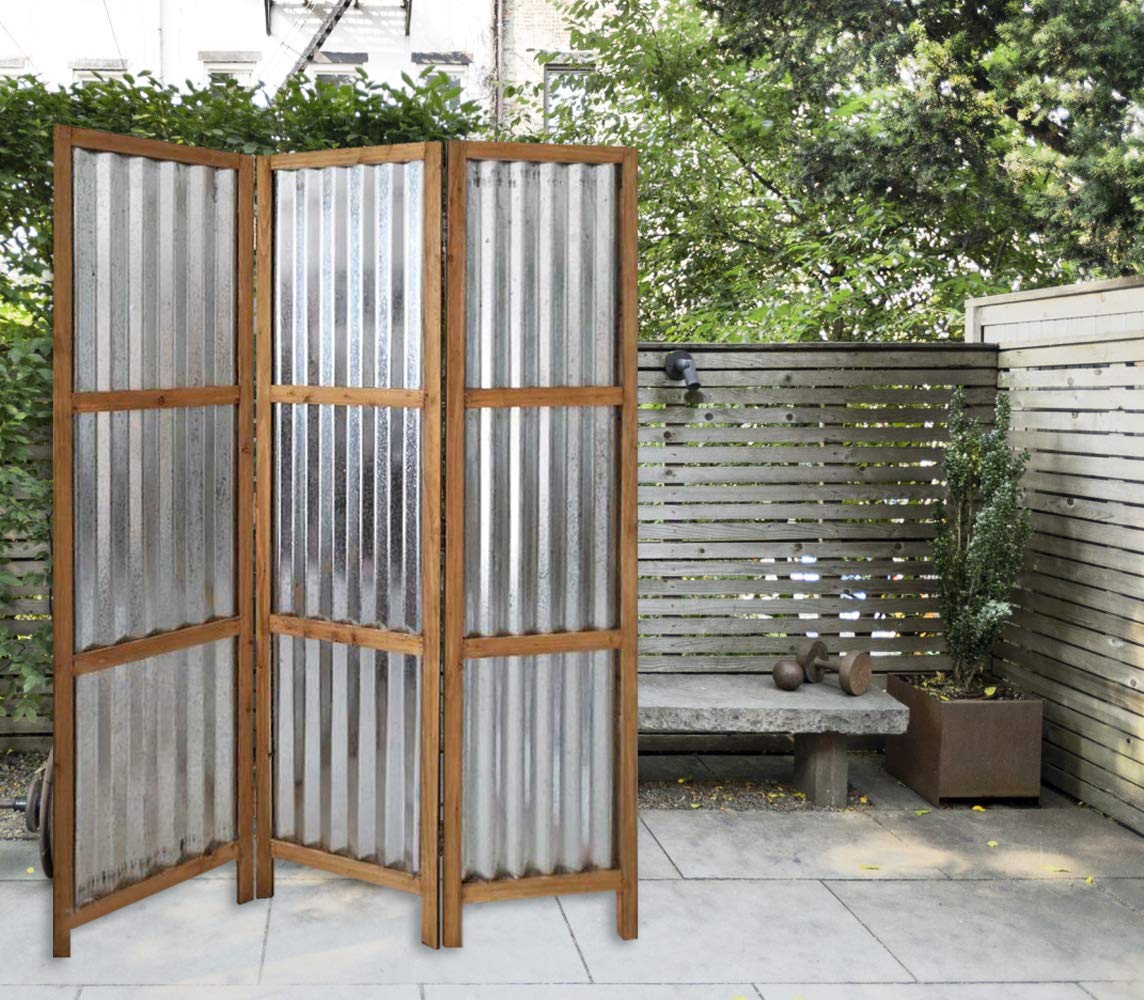 Screen Gems SG-354 Metallic Room Divider Panel - Foldable Privacy Screen for Home Office, Living Room & Bedroom Separation