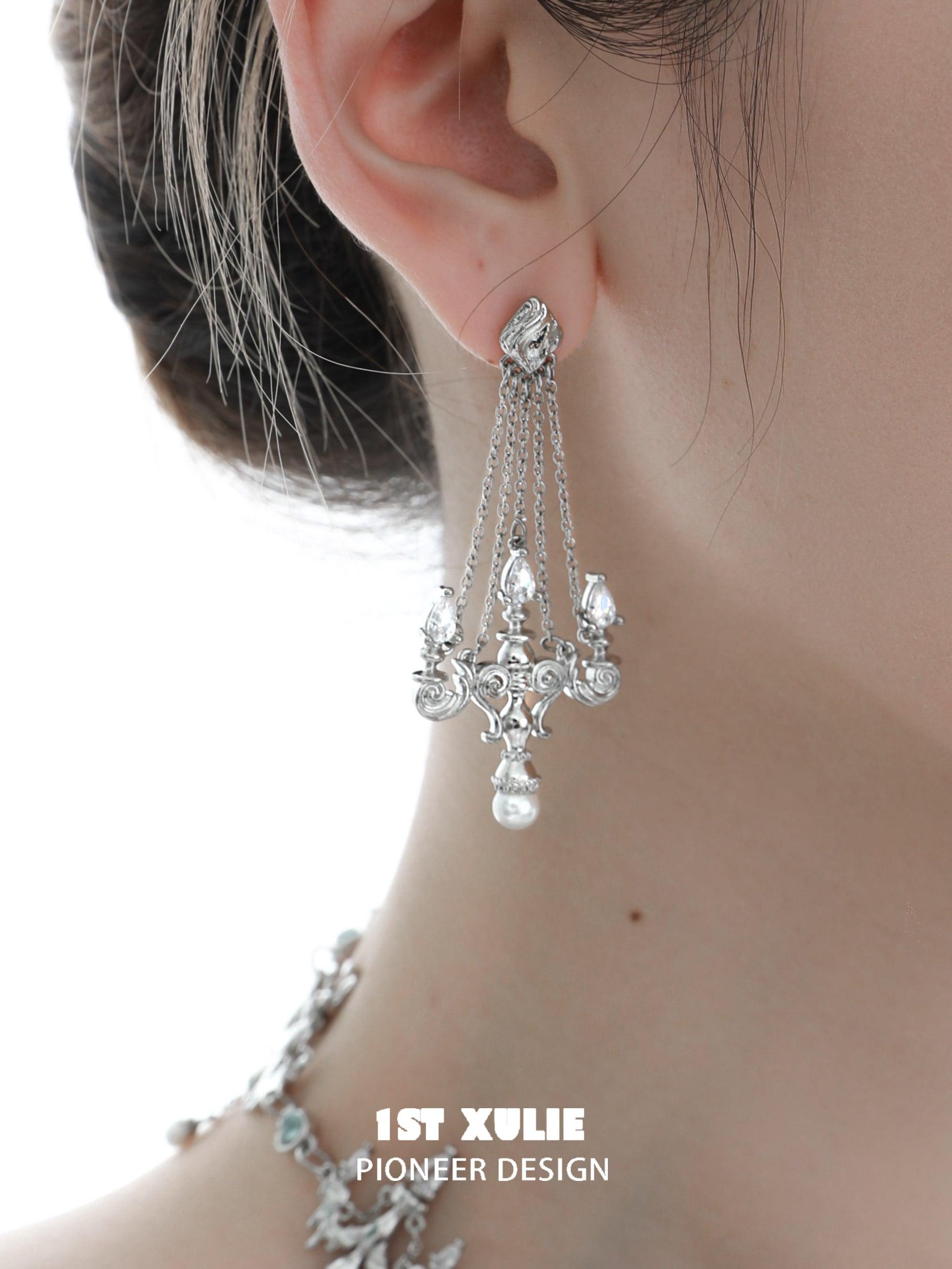S925 18K Gold Plated Crystal Chandelier Earrings for Women - Elegant Dangle Earrings for Party, Wedding & Evening Events