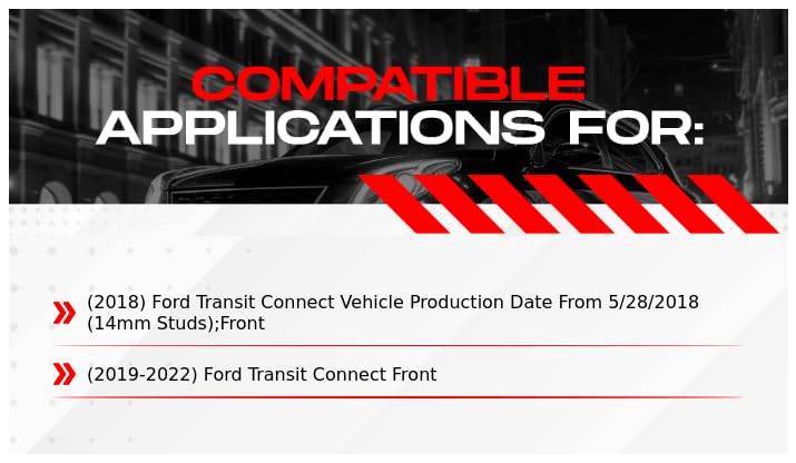 R1 Concepts Premium Front Brake Kit - Ceramic Brake Pads & Rotors with Hardware | Fits 2018-2021 Ford Transit Connect | Smooth Stopping Power for City Driving & Heavy Loads