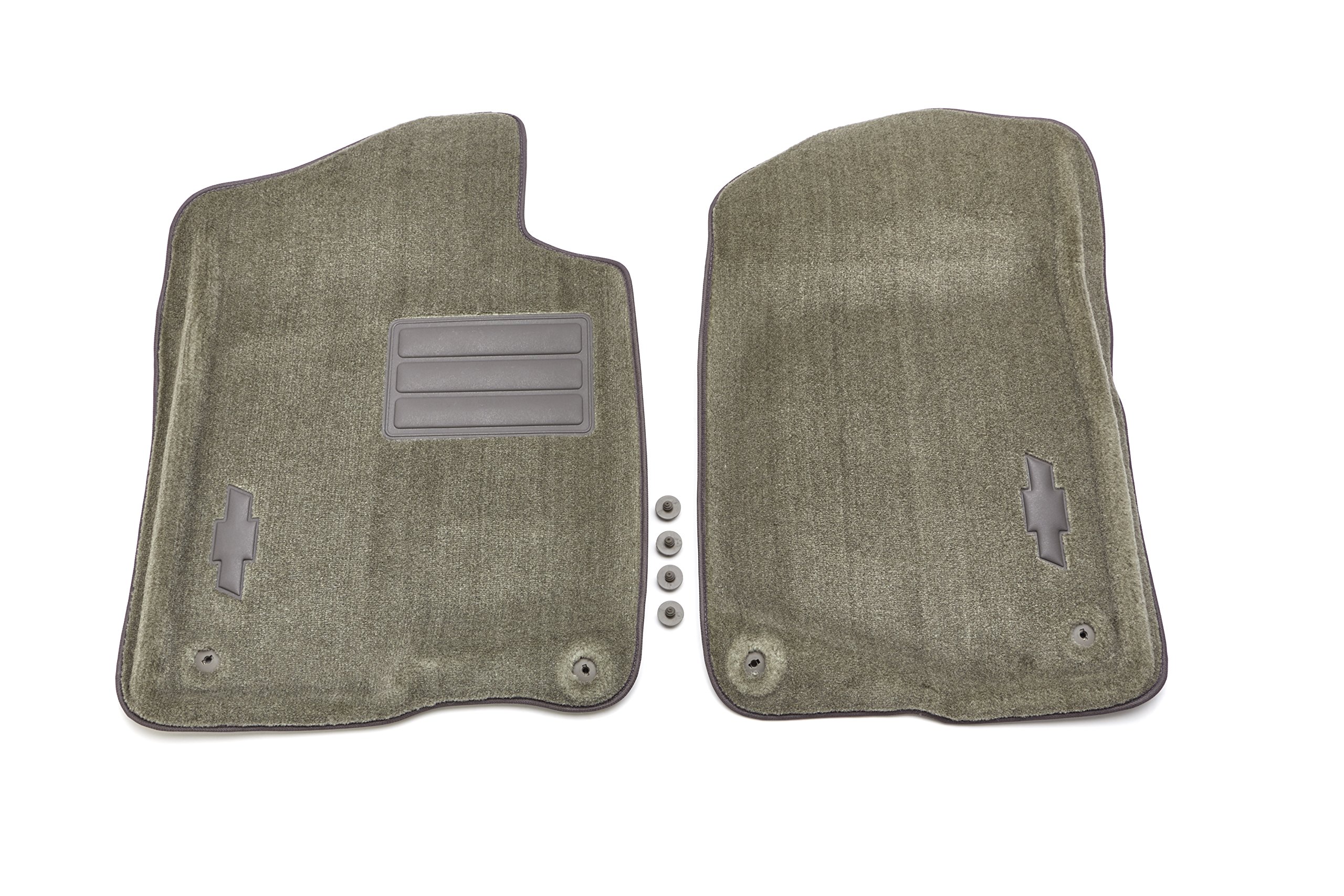 GM Accessories 19155779 Titanium Car Floor Mats with Bowtie Logo - Premium Front Carpeted Floor Liners for Chevrolet, GMC, Buick & Cadillac | Perfect for Daily Driving, Road Trips & All-Weather Protection
