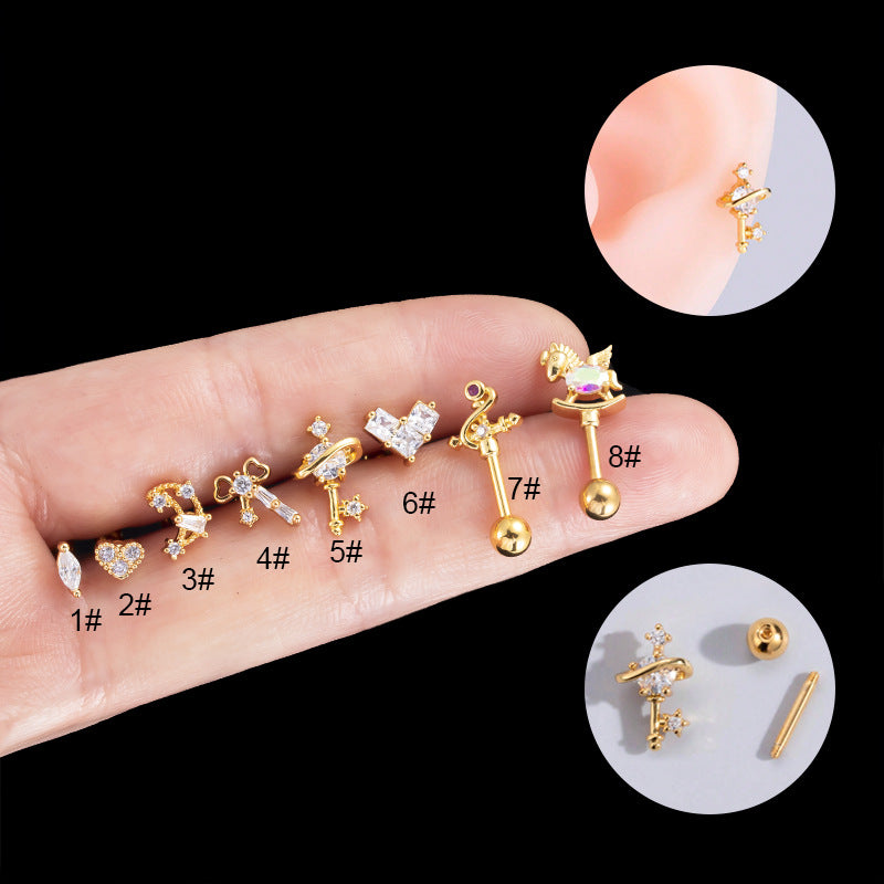 16G Surgical Steel Cartilage Earrings - Tiny Ball Stud Earrings with Secure Back | Perfect for Piercings, Daily Wear & Gifts
