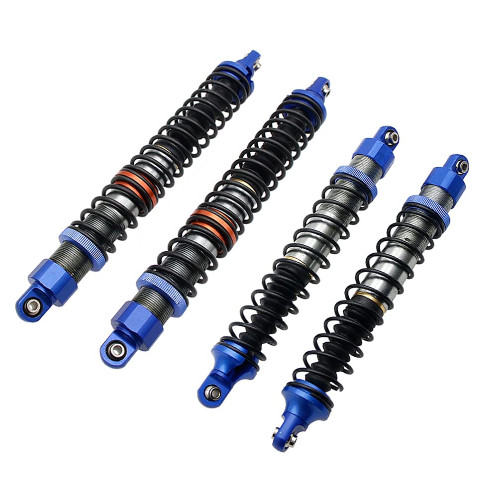 Aluminum Front & Rear Oil Shocks Kit - Blue Oil Filled Shocks for 1/5 Scale HPI Baja 5B SS 5T 5SC RC Cars - Upgrade Parts for Off-Road Racing & Bashing