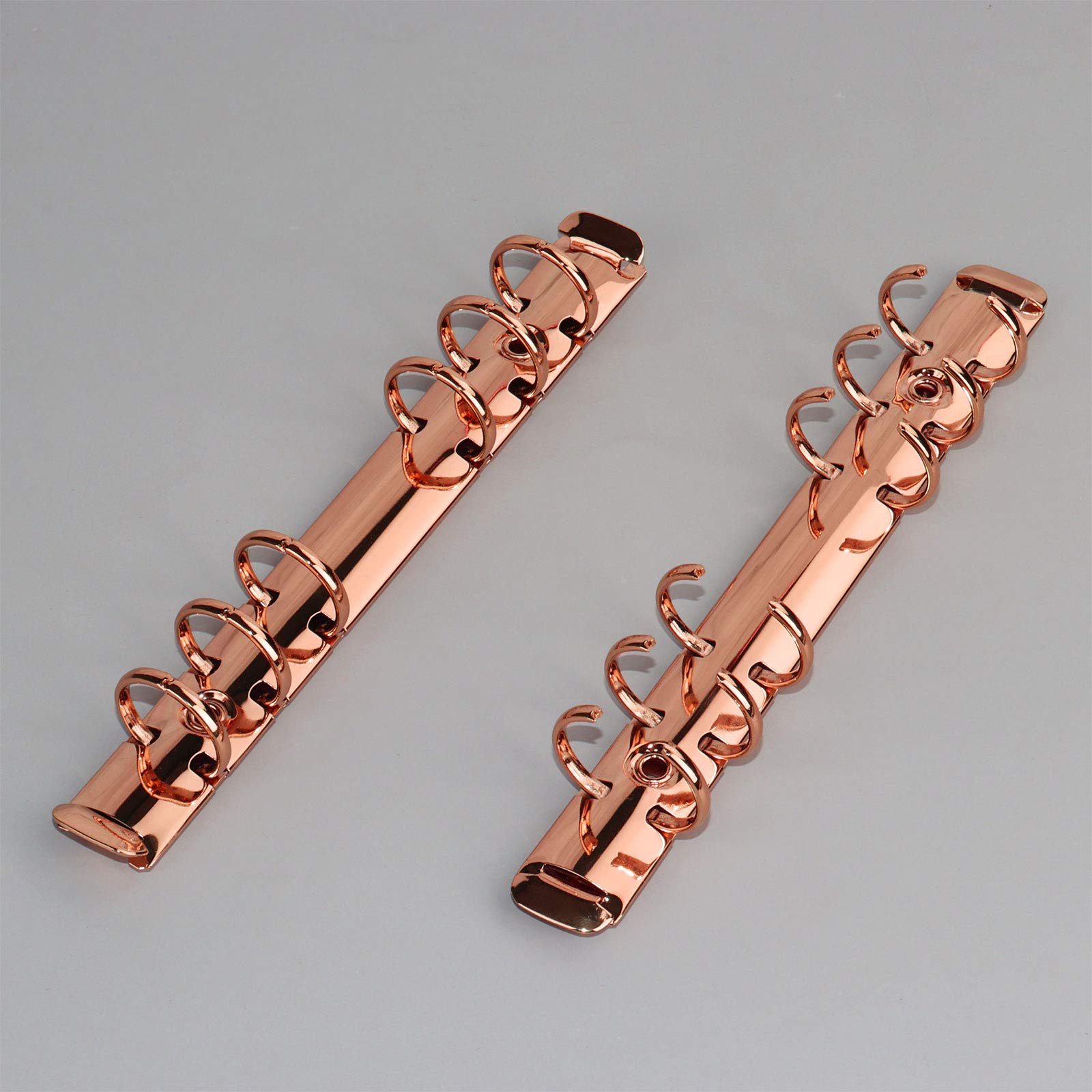 A6 Notebook Binder Replacement Kit - 2 Pack 6-Hole 21mm Metal Loose Leaf Binder Spines & Combs for Planner, Folder, Journal Accessories (Rose Gold) | Perfect for DIY Planner Repair, School Supplies, Office Organization & Craft Projects