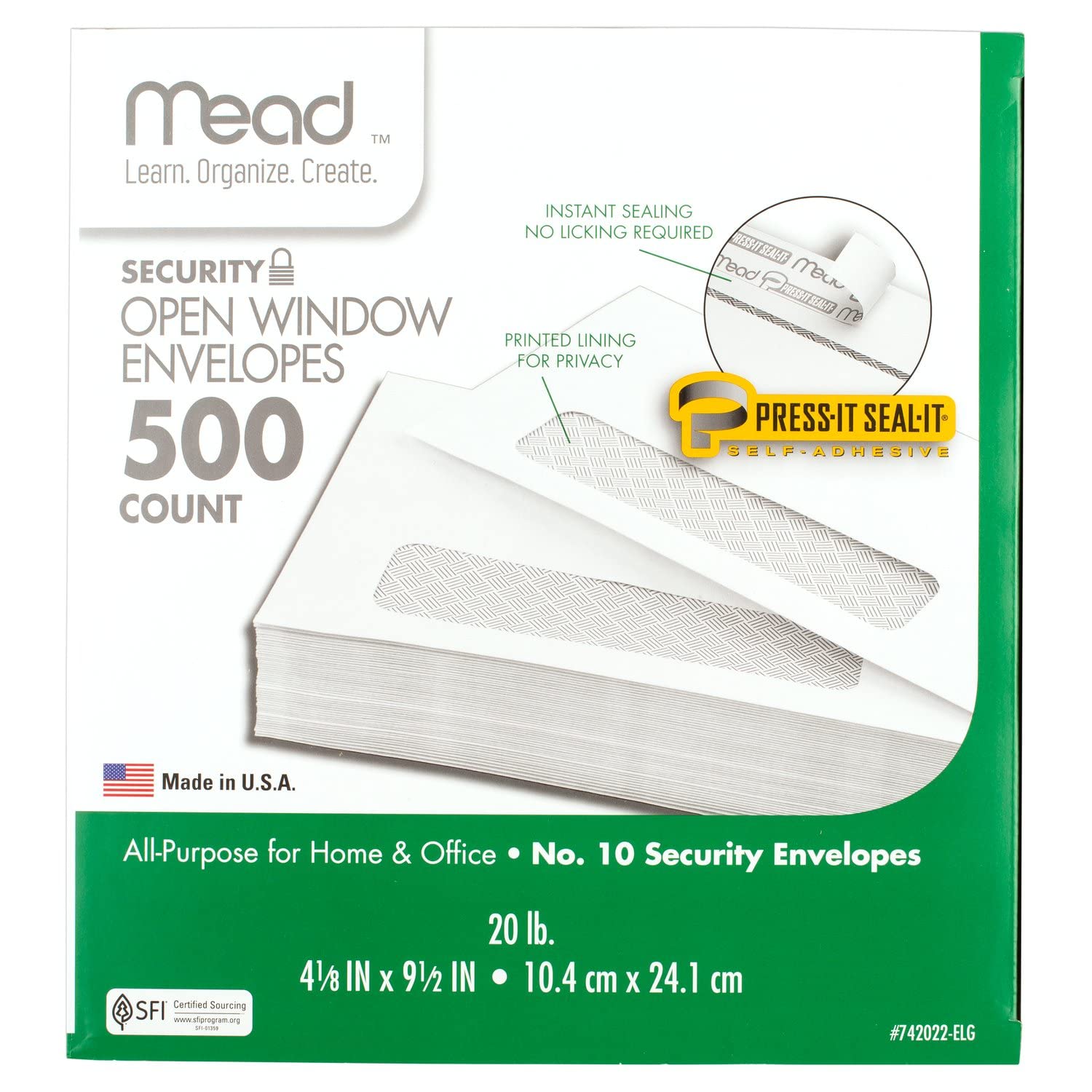 #10 Self-Seal Business Envelopes with Left Window - 500 Pack (742022) | Security Tinted White Peel & Seal Envelopes for Mailing, Invoices & Office Documents