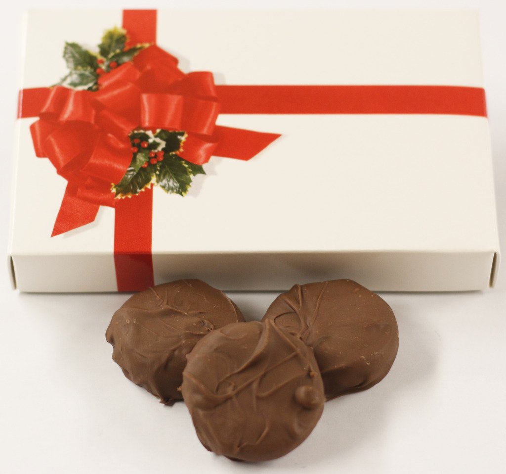 Scott's Cakes Milk Chocolate Covered Chocolate Creme Oreos - 8 oz Holiday Gift Box with Ribbon & Holly - Perfect for Christmas Gifts, Party Favors & Sweet Treats