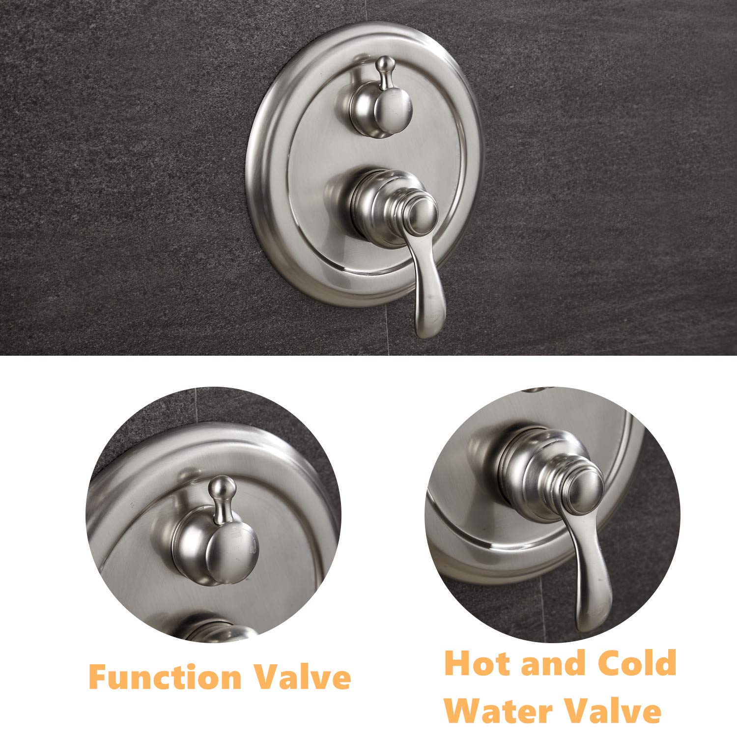 Brushed Nickel Shower Faucet Set - Complete Wall Mounted Shower System with Rough-In Valve & Trim Kit | Perfect for Bathroom Renovation & Modern Home Upgrade