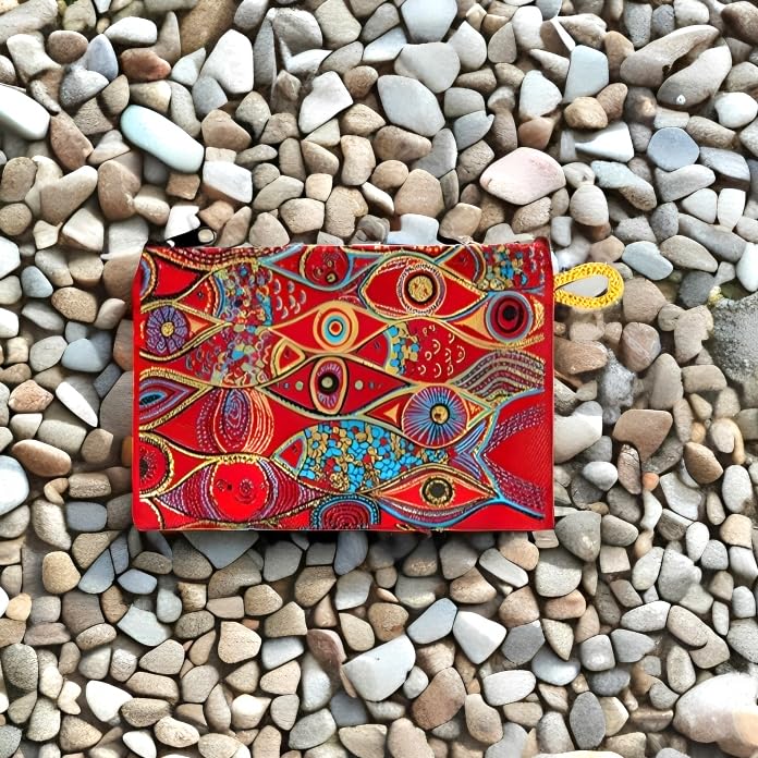 Authentic Turkish Woven Purse for Women - Stylish Patterned Zipper Pouch with Keyring, Perfect as Coin Wallet, Makeup Bag & Hip Purse | Great for Travel, Shopping & Everyday Use
