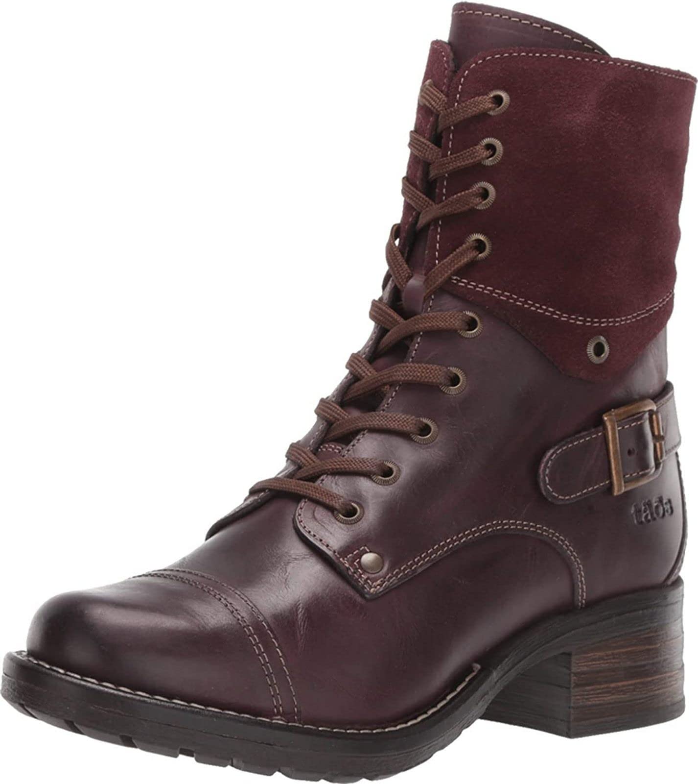 Taos Crave Women's Boots - Stylish & Comfortable Ankle Boots with Lace-Up & Side Zipper, Removable Arch Support Footbed - Perfect for Casual Outfits, Work & Fall Fashion