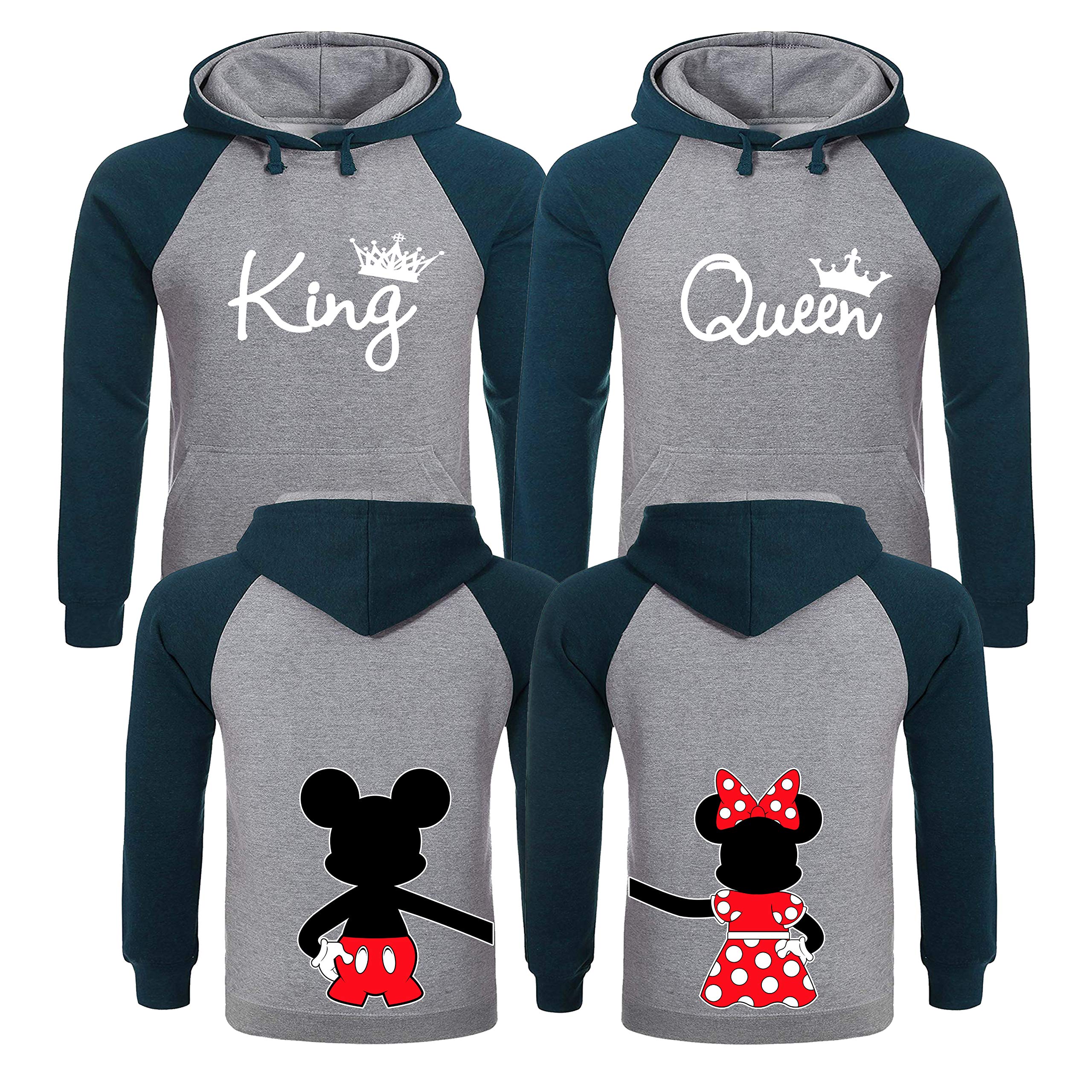 **King and Queen Matching Hoodies for Couples - Christmas Couples Sweaters - Warm & Cozy Couple Hoodies for Holidays, Date Nights & Gifts**