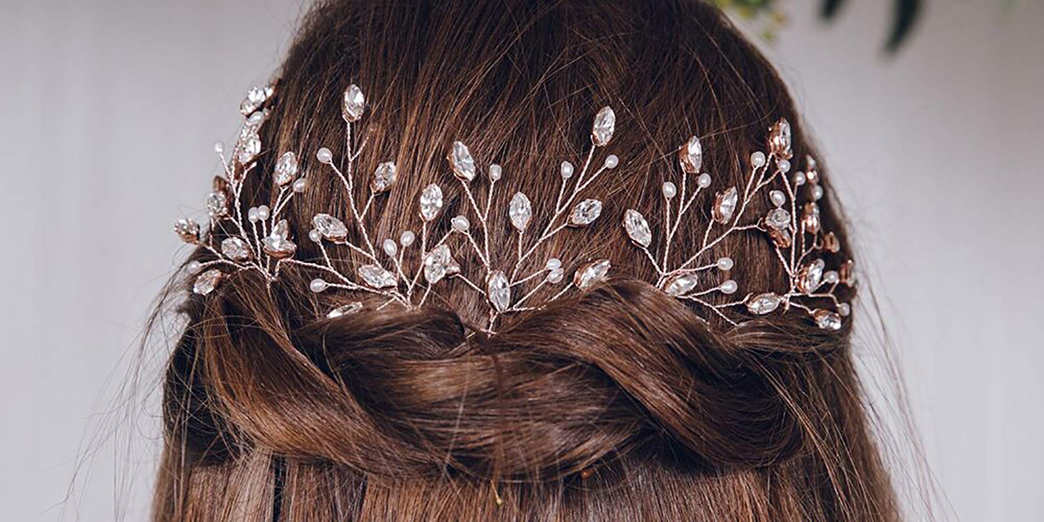 Denifery 3-Piece Pearl Bridal Hair Pins Set - Rose Gold Wedding Hair Accessories for Brides, Bridesmaids & Prom | Elegant Floral Hair Clips for Special Occasions