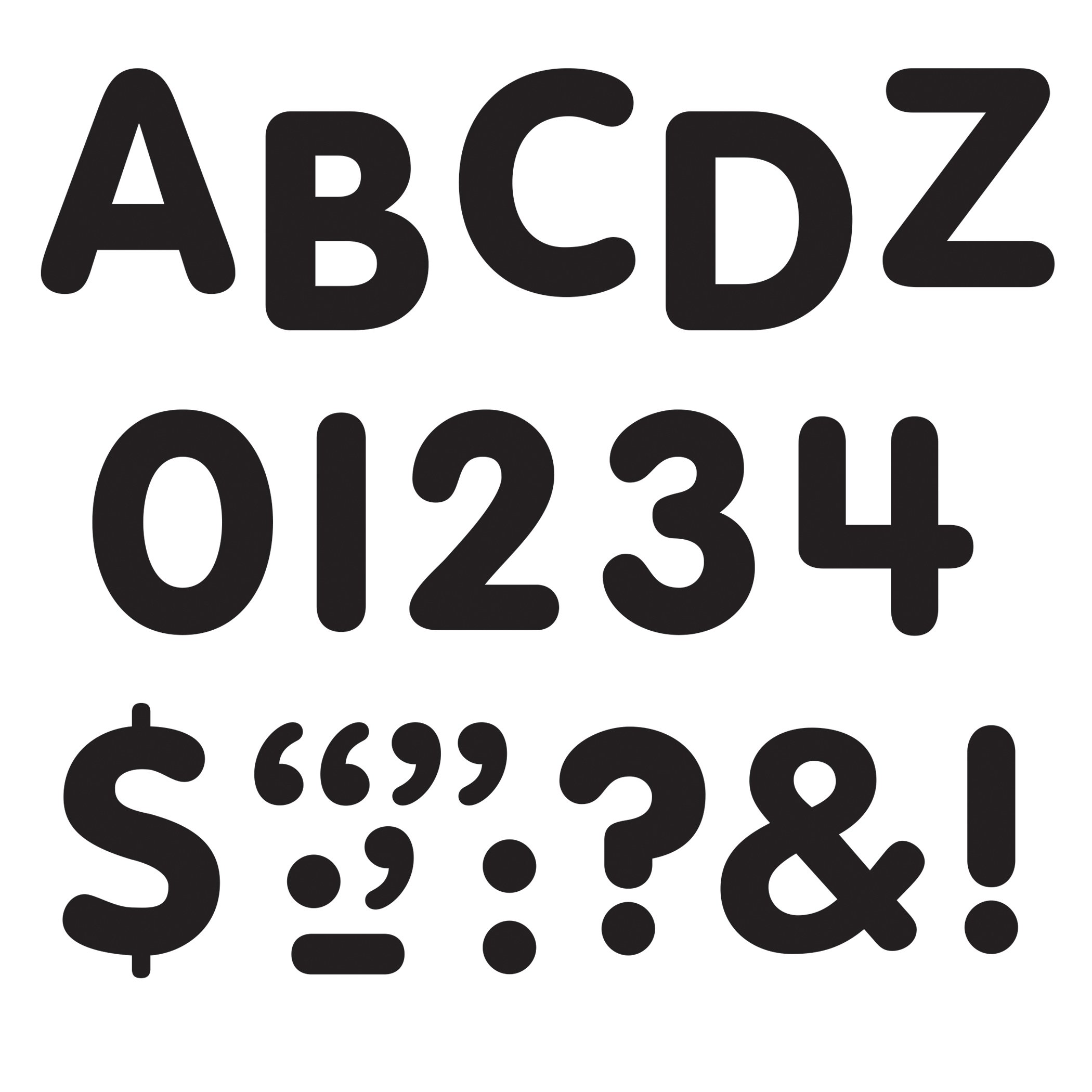 TREND STICK-EZE 1-Inch Black Stick-On Letters, Numbers & Symbols - 324 Piece Set for DIY Crafts, School Projects, Home Decor & Organization