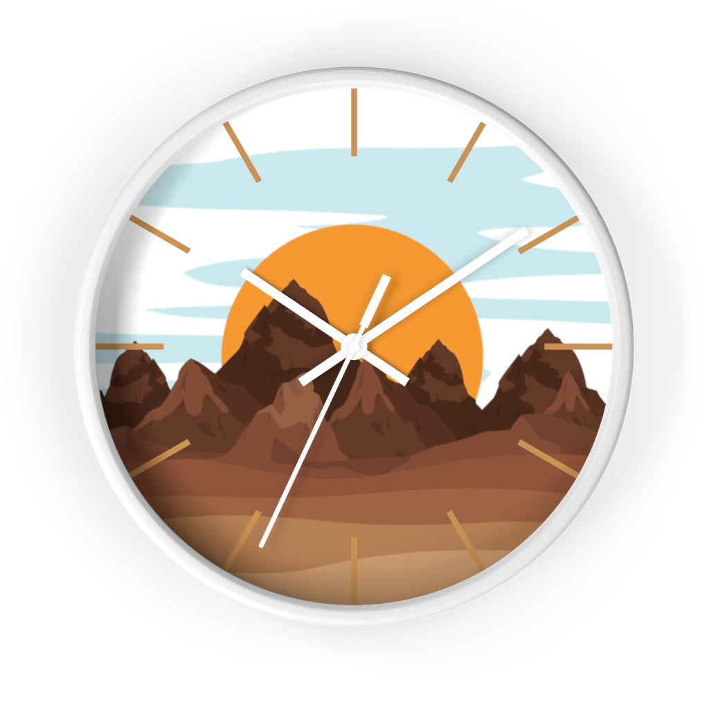 Sunrise Mountain Wall Clock - Large Modern Silent Non-Ticking Battery Operated Wall Decor for Living Room, Bedroom, Office - Perfect for Home, Office & Gift Giving
