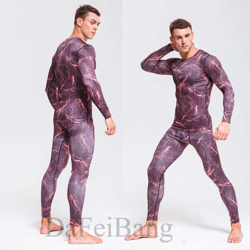 Quick Dry Camouflage Men's Running Set - Compression Sports Suit with Skinny Tights & Rashguard for Gym, Fitness & Outdoor Activities | Moisture-Wicking Workout Clothes for Jogging, Training & Sports 2025