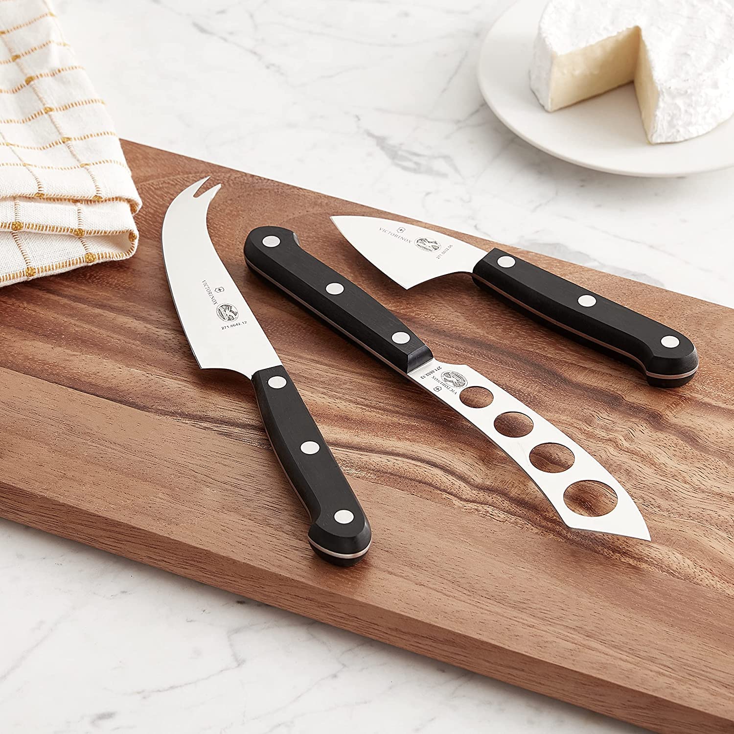 Victorinox Swiss Army 3-Piece Gourmet Cheese Knife Set - Stainless Steel Cheese Knives for Charcuterie Boards, Wine & Cheese Parties - Perfect Gift for Cheese Lovers & Foodies