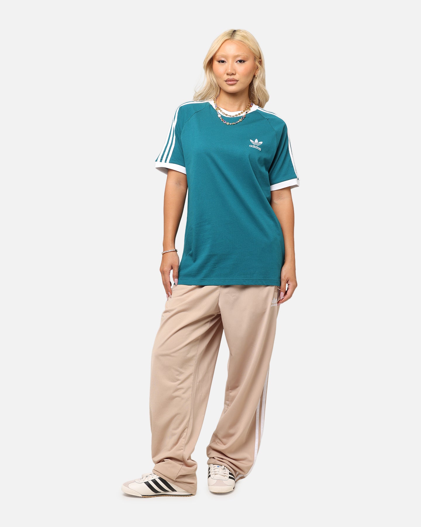 Adidas Classics 3 Stripes T-Shirt for Men - Soft Cotton Teal Blue Casual Shirt - Perfect for Gym, Workout & Streetwear Fashion