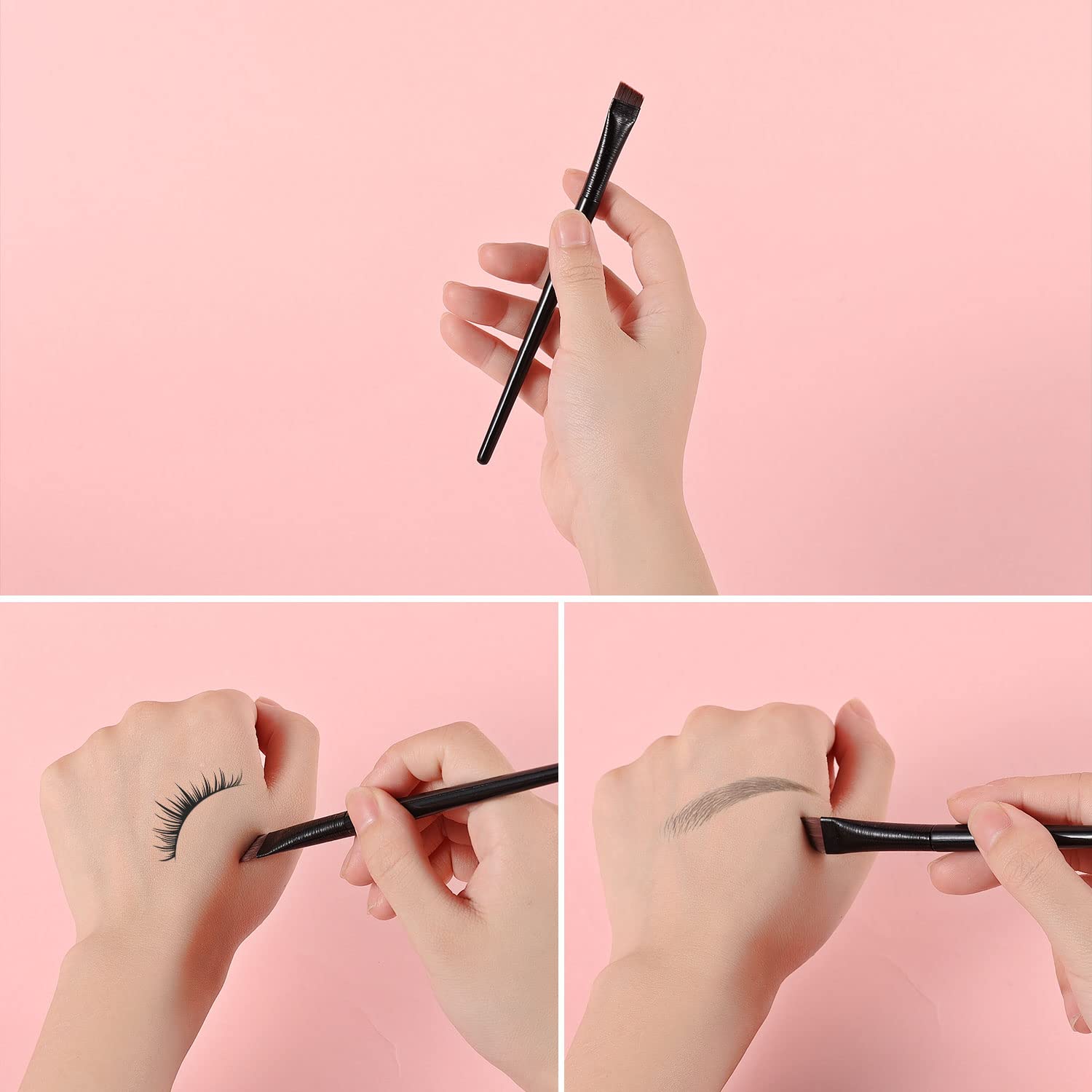 6pcs Angled Eyeliner Brush Set for Eyebrows & Makeup - Salon & Home Use