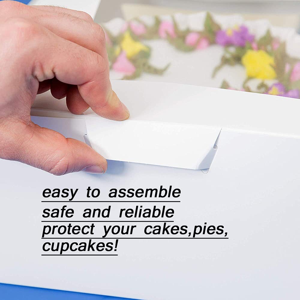15-Piece White Paper Bakery Cake Box Set with 15 Round Cake Boards - 12 Inch Pastry Boxes for Cakes, Cookies, Pies & Cupcakes | Perfect for Bakeries, Dessert Shops & Party Catering