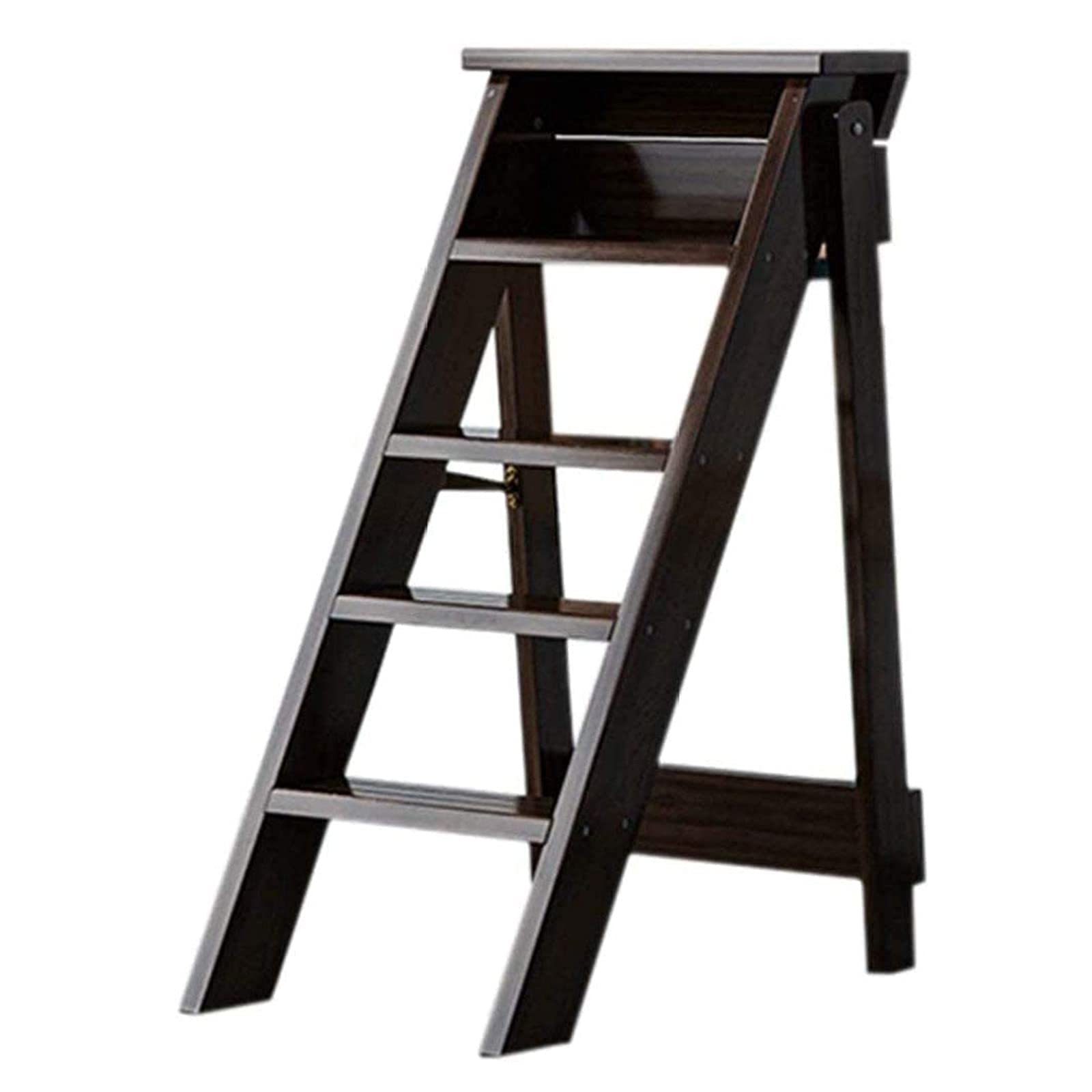 Natural Solid Wood Folding Step Stool Ladder - Non-Slip Multifunctional Stepladder & Flower Stand for Home, Kitchen, Garden, and DIY Projects